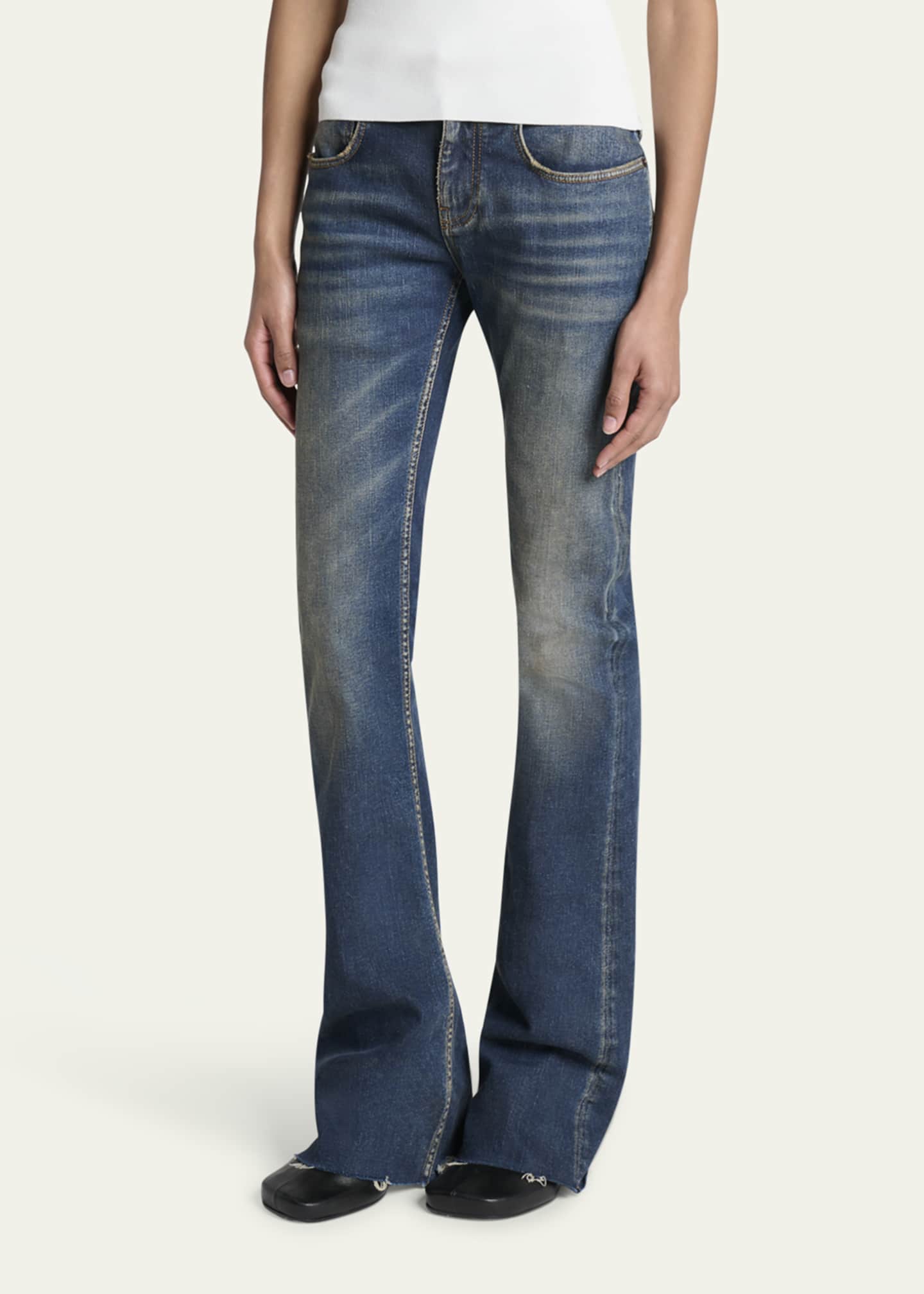 【関税＆送料込み】Balenciaga Bootcut Slim Fit Denim Trouse Balenciaga High-Rise Slim Bootcut Jeans - Bergdorf Goodman