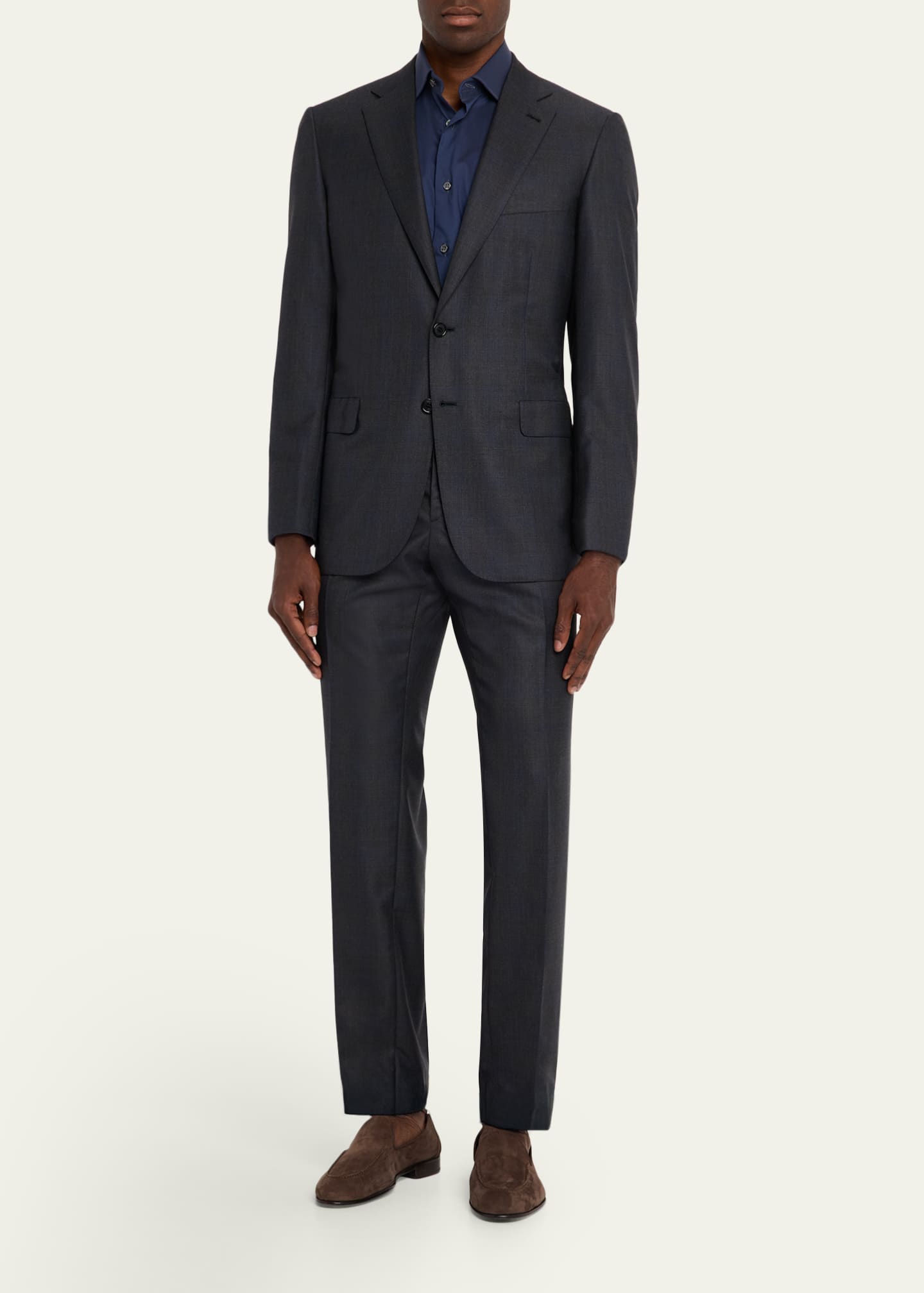 Brioni Men's Wool and Silk Tonal Check Two-Piece Suit Image 2 of 8