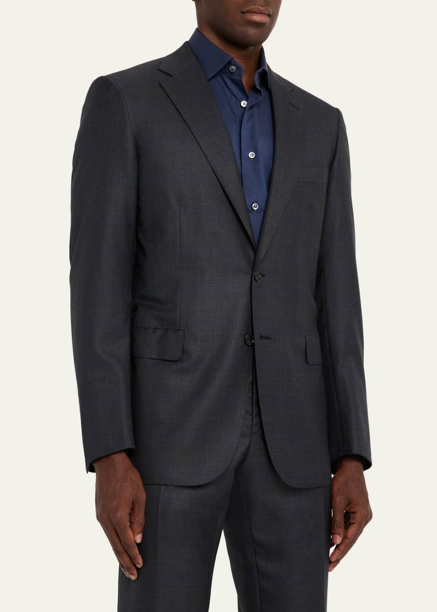 Brioni Men's Wool and Silk Tonal Check Two-Piece Suit Image 4 of 8
