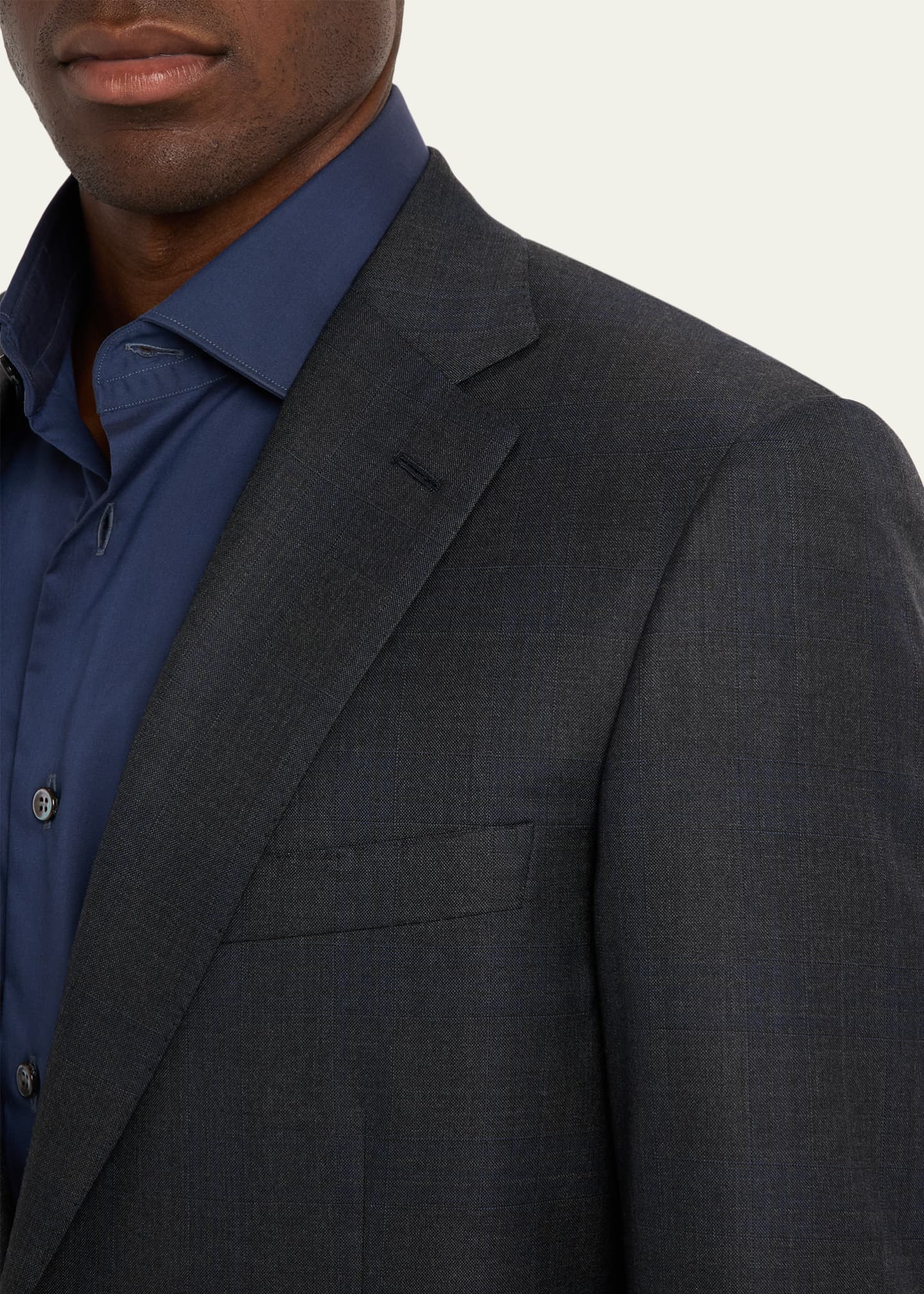 Brioni Men's Wool and Silk Tonal Check Two-Piece Suit Image 6 of 8