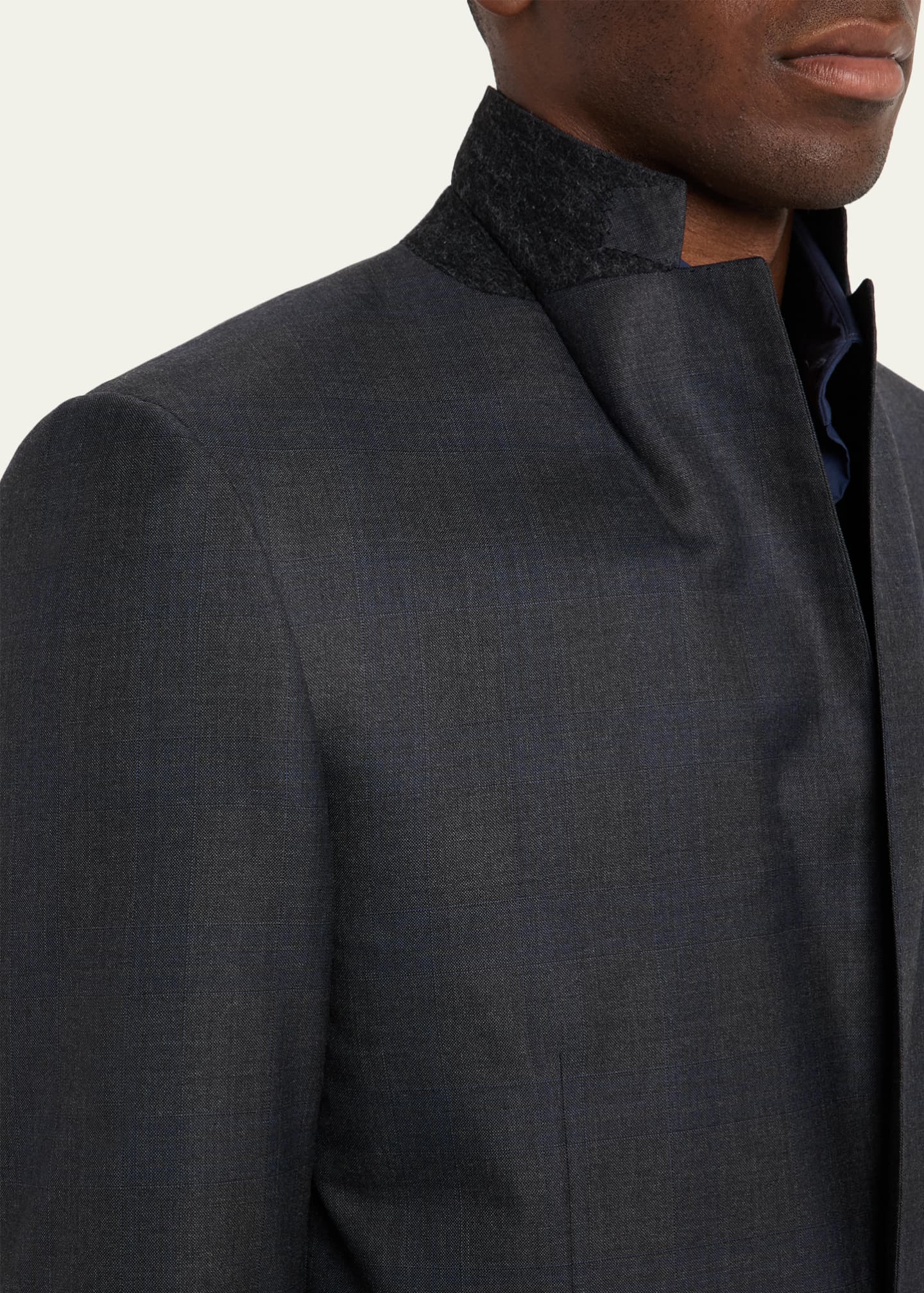 Brioni Men's Wool and Silk Tonal Check Two-Piece Suit Image 7 of 8