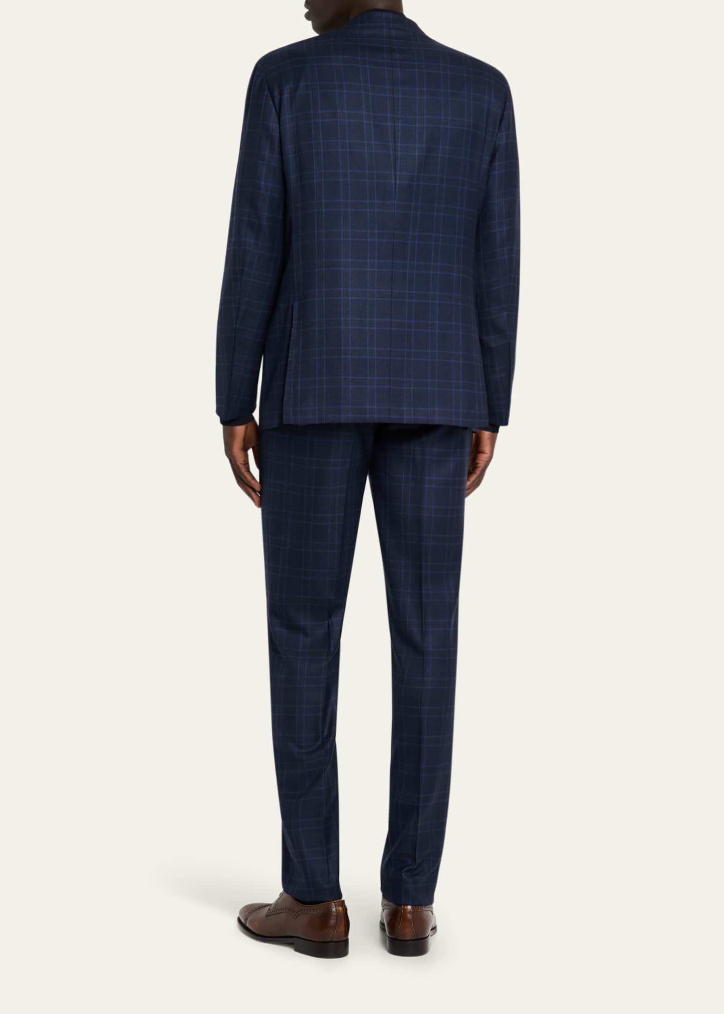 Kiton Men's Tonal Plaid Cashmere Two-Piece Suit Image 3 of 8