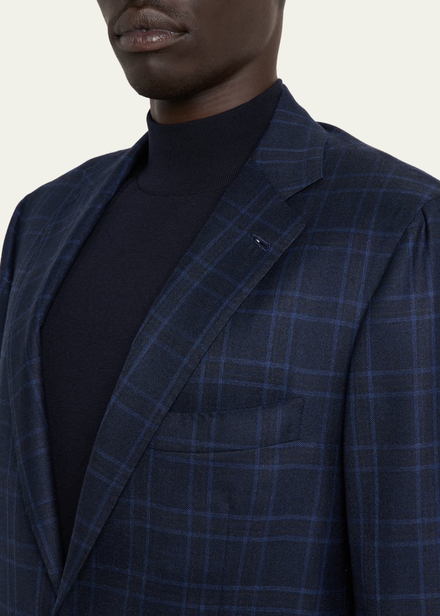 Kiton Men's Tonal Plaid Cashmere Two-Piece Suit Image 6 of 8
