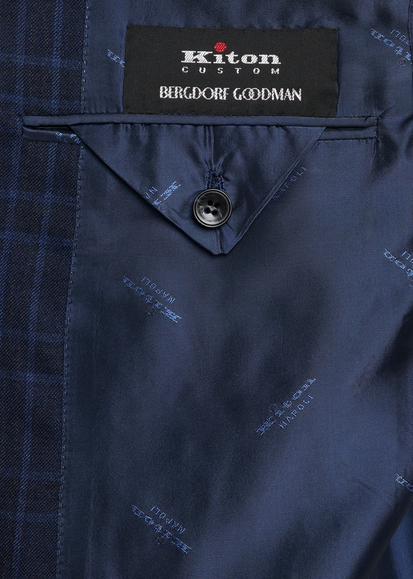Kiton Men's Tonal Plaid Cashmere Two-Piece Suit Image 7 of 8