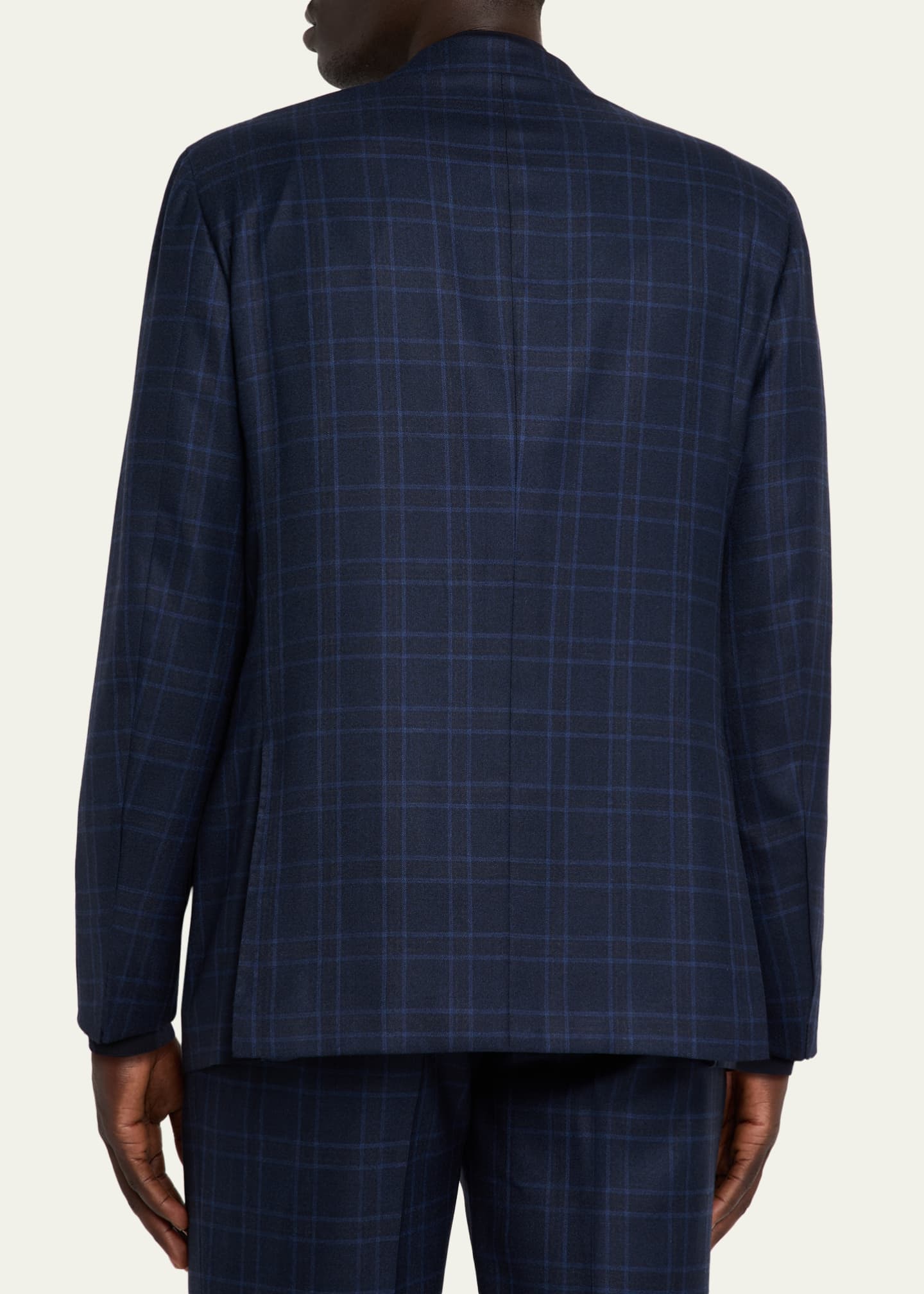 Kiton Men's Tonal Plaid Cashmere Two-Piece Suit Image 5 of 8