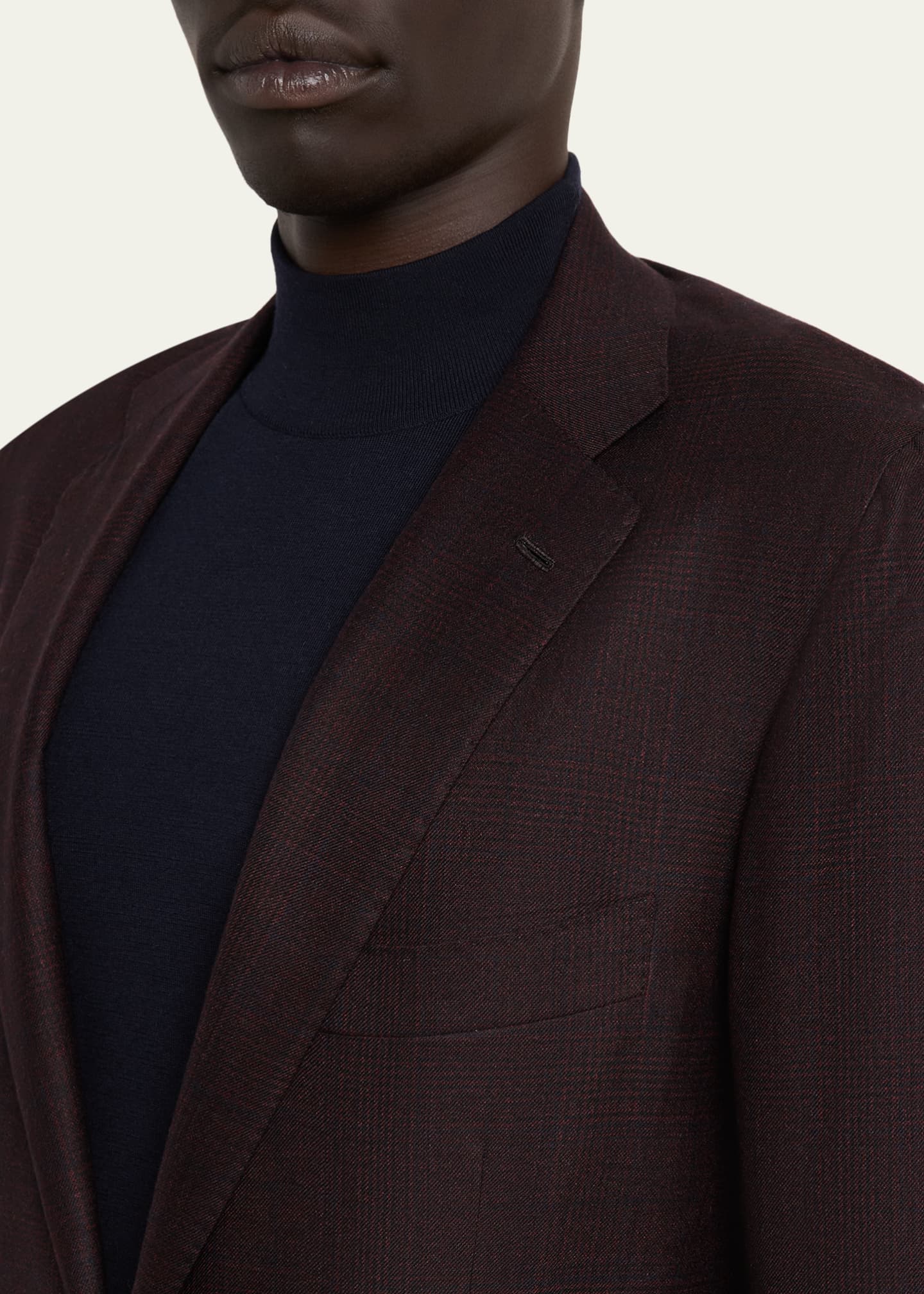 Kiton Men's Cashmere Plaid Modern Fit Two-Piece Suit Image 6 of 8