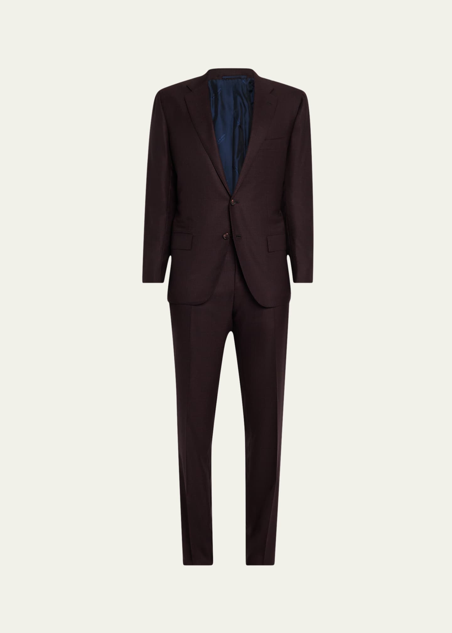 Kiton Men's Cashmere Plaid Modern Fit Two-Piece Suit Image 1 of 8
