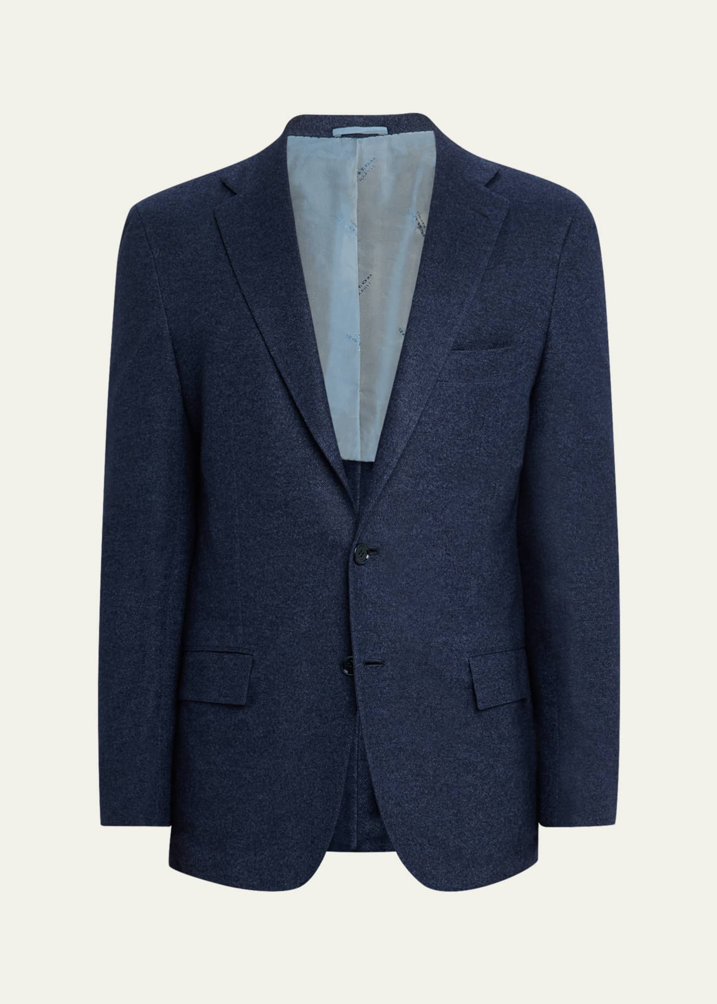 【送料&関税込】Kiton Blue Striped Silk Single-breasted Blaz Kiton Men's Silk and Cashmere Jersey Single-Breasted Sport