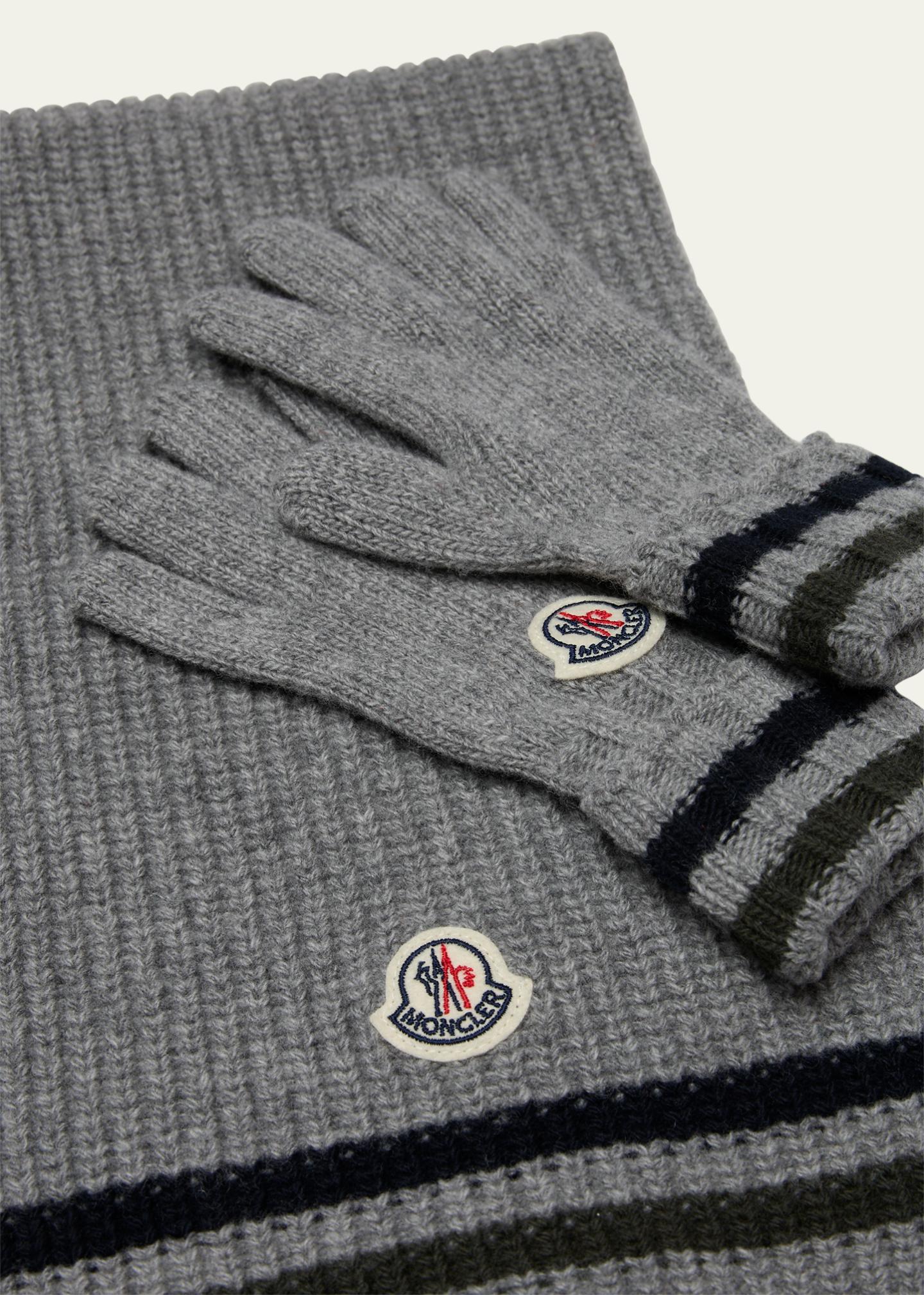 Moncler Boy's Virgin Wool Gloves & Scarf Set - Bergdorf Goodman