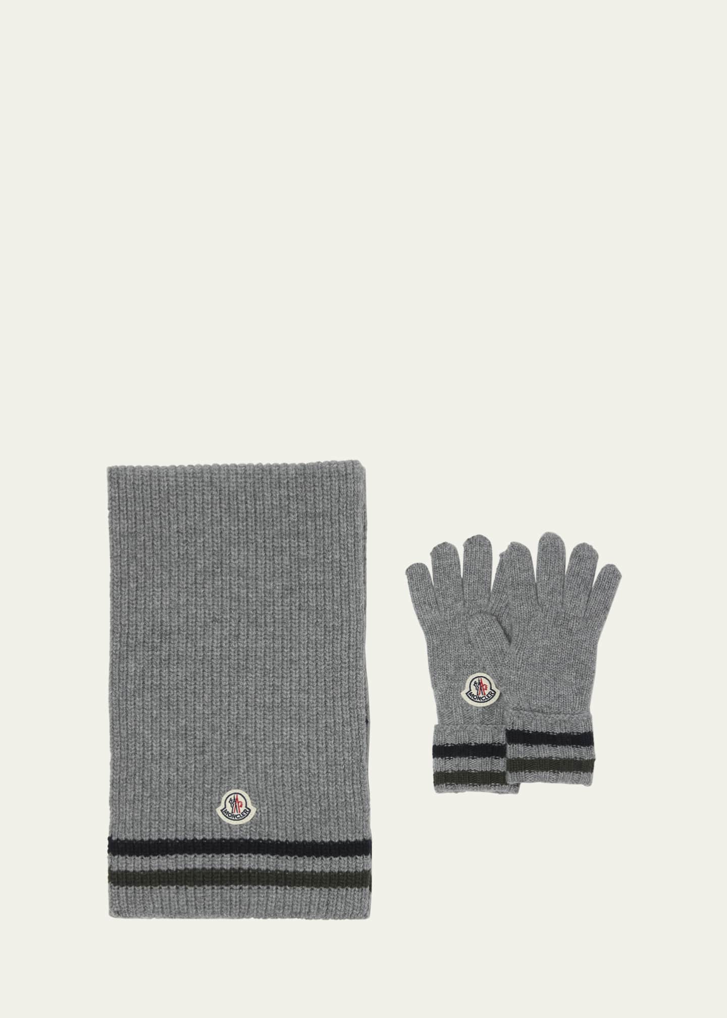 Moncler Boy's Virgin Wool Gloves & Scarf Set - Bergdorf Goodman
