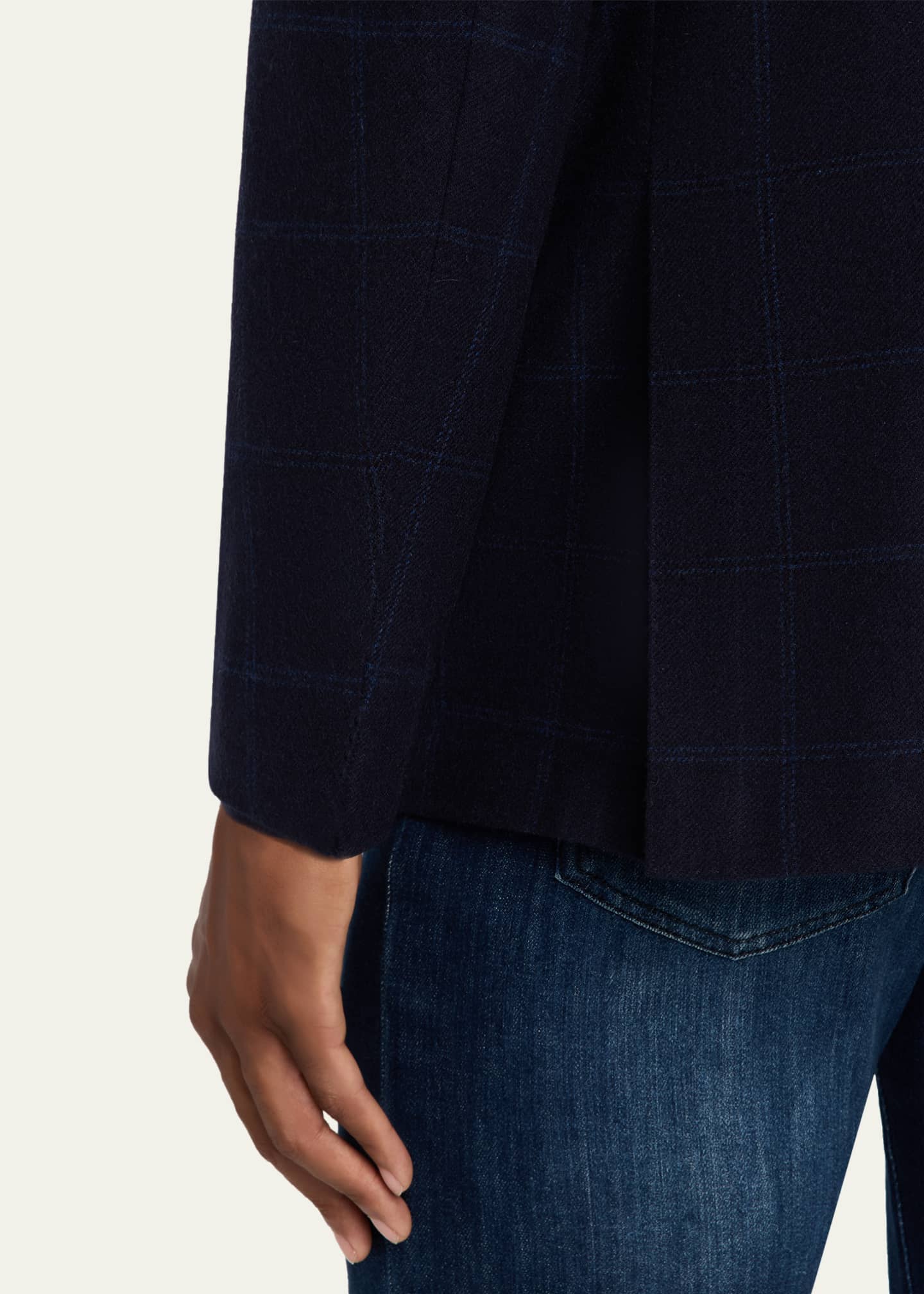 Kiton Men's Cashmere Windowpane Plaid Sport Coat Image 8 of 8