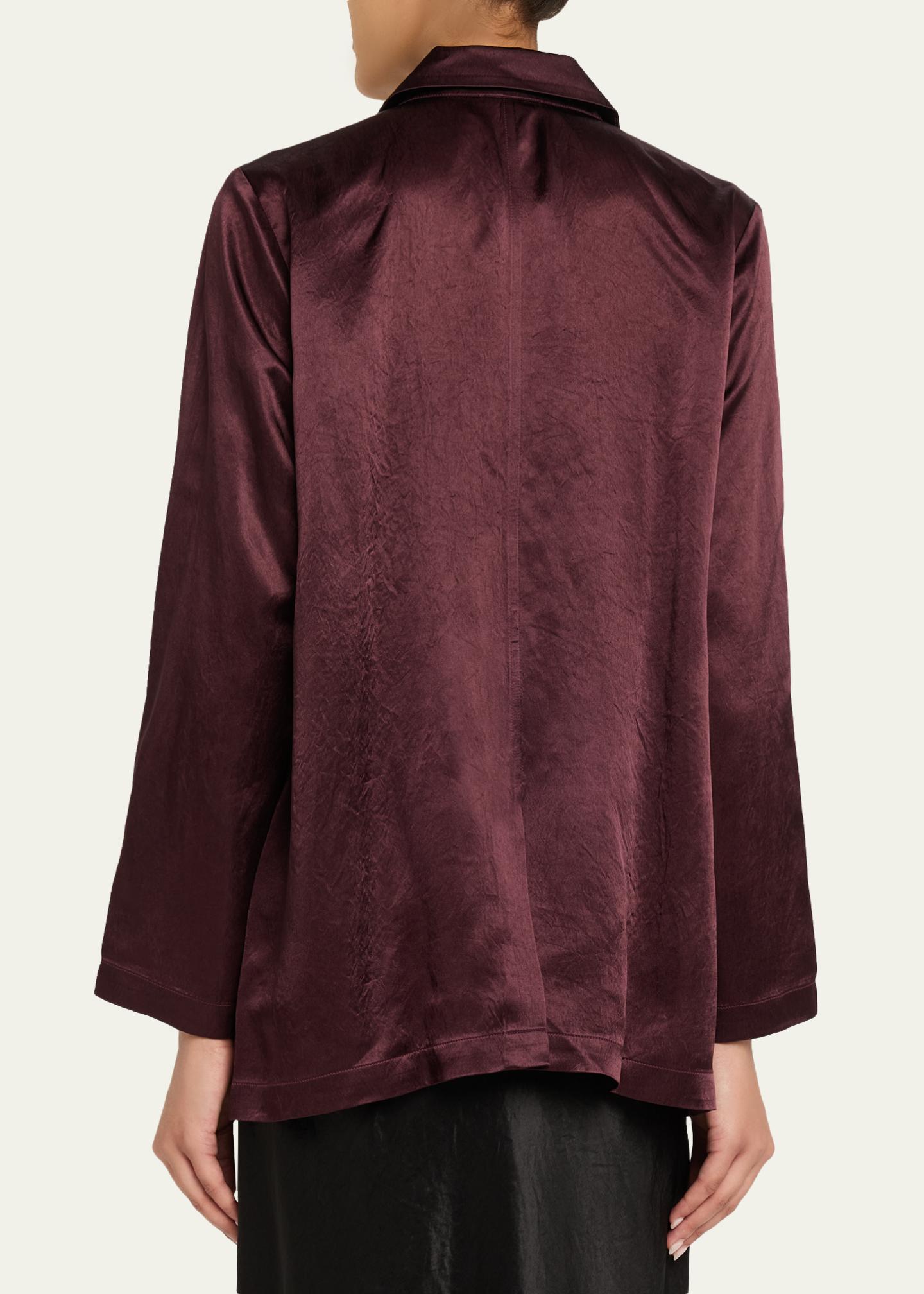 Eileen Fisher Single-Breasted Textured Satin Blazer - Bergdorf Goodman