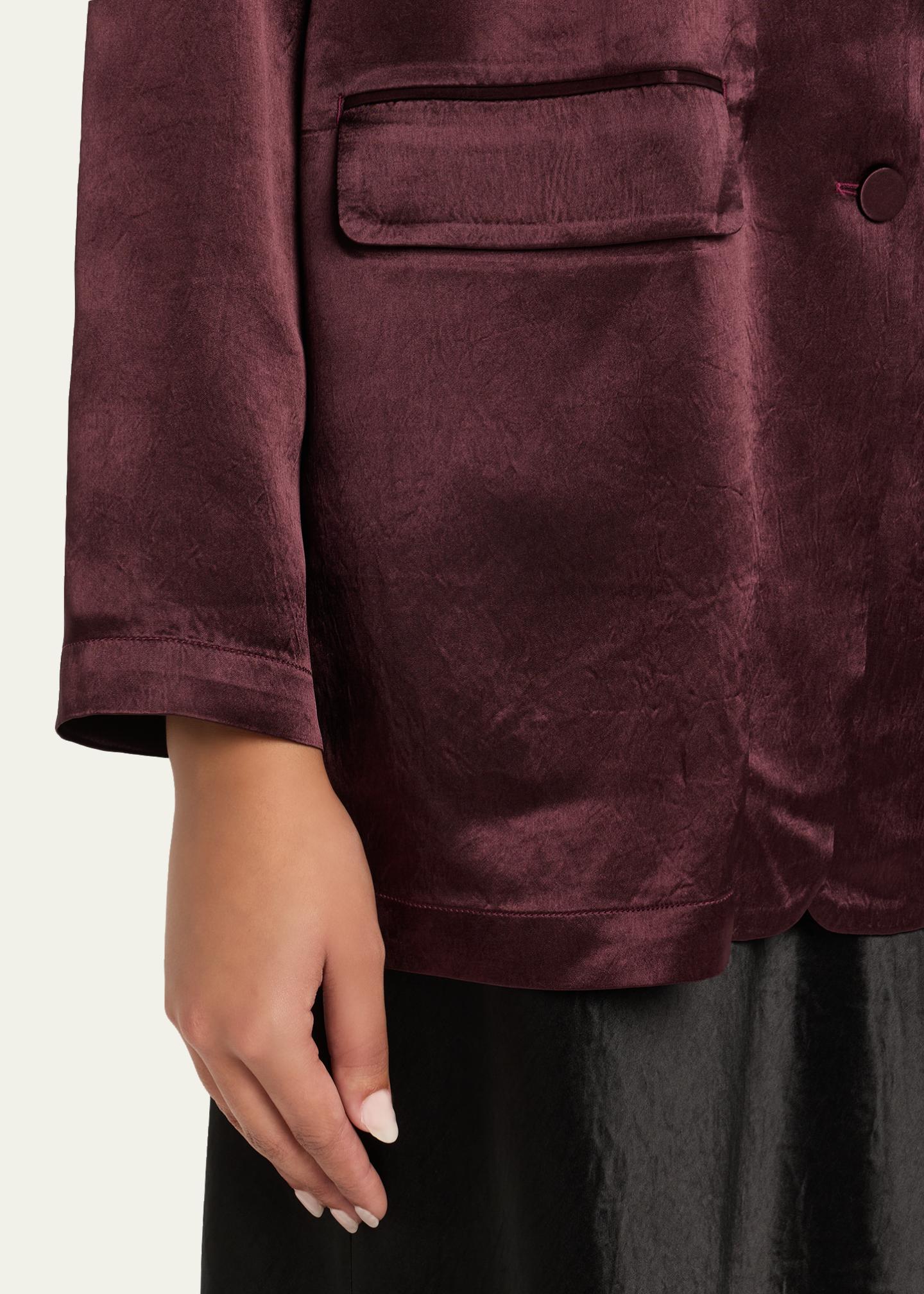 Eileen Fisher Single-Breasted Textured Satin Blazer - Bergdorf Goodman
