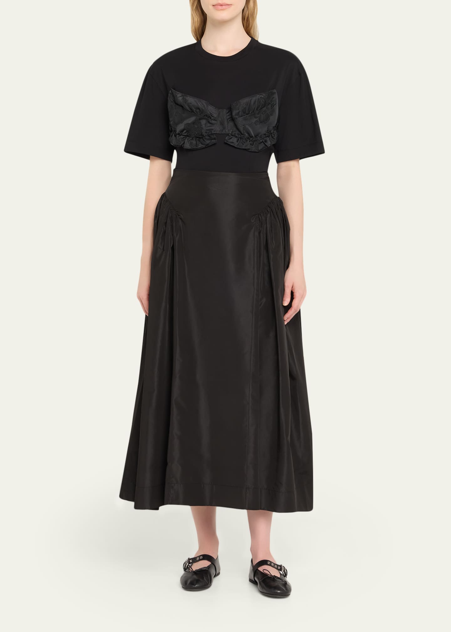 Simone Rocha Patchwork Frill Bust Detail T-Shirt Image 2 of 5