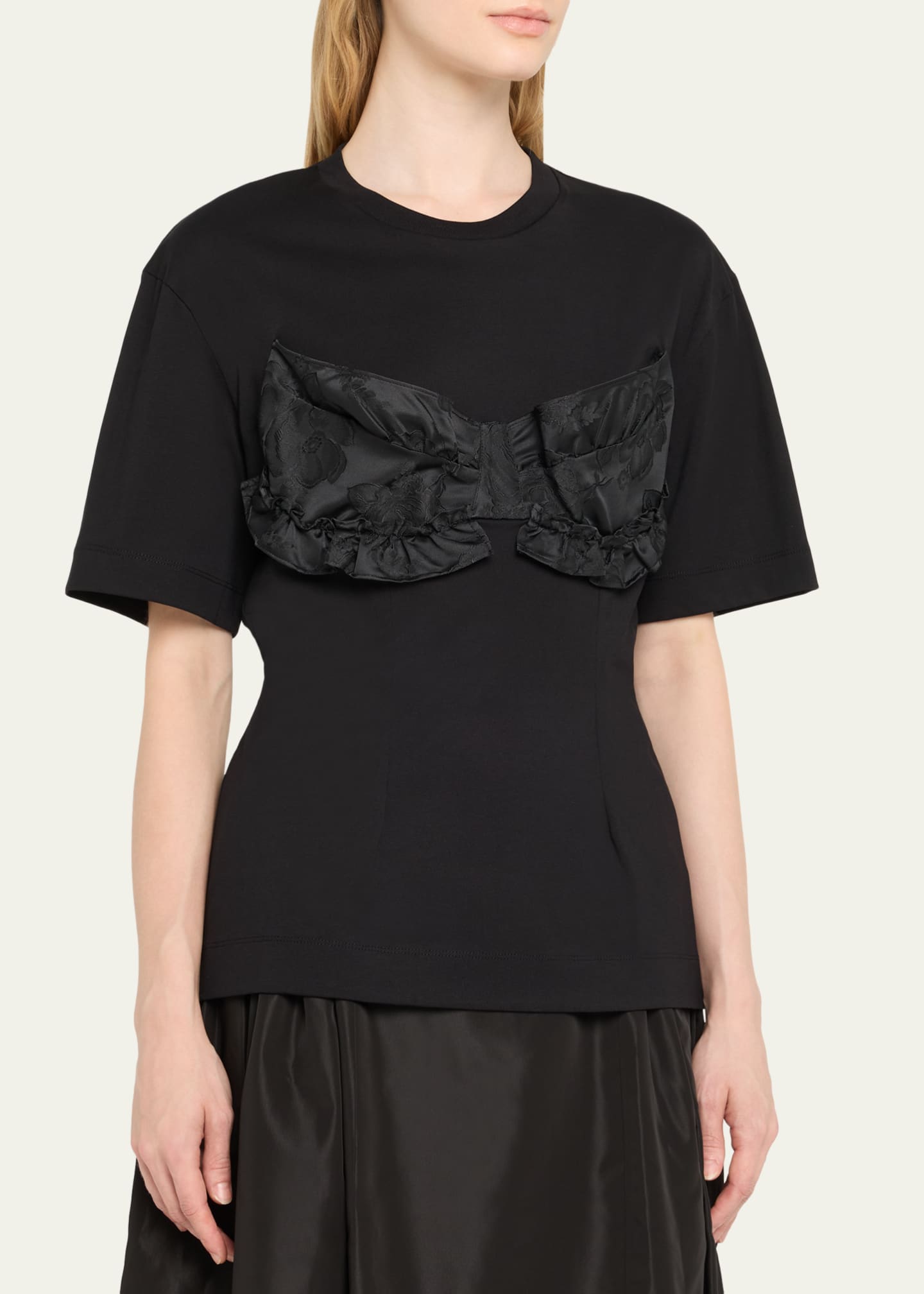 Simone Rocha Patchwork Frill Bust Detail T-Shirt Image 4 of 5