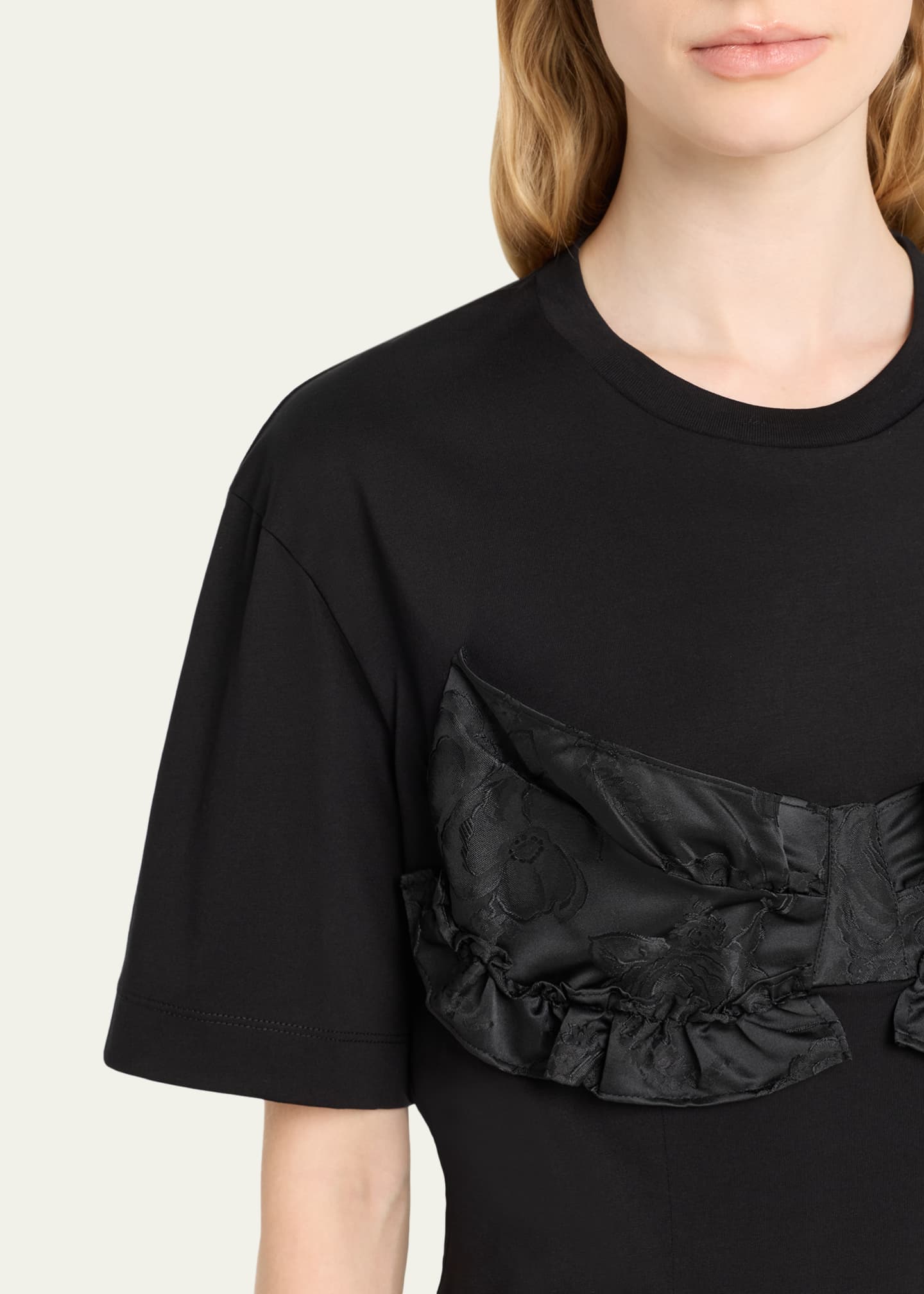 Simone Rocha Patchwork Frill Bust Detail T-Shirt Image 5 of 5