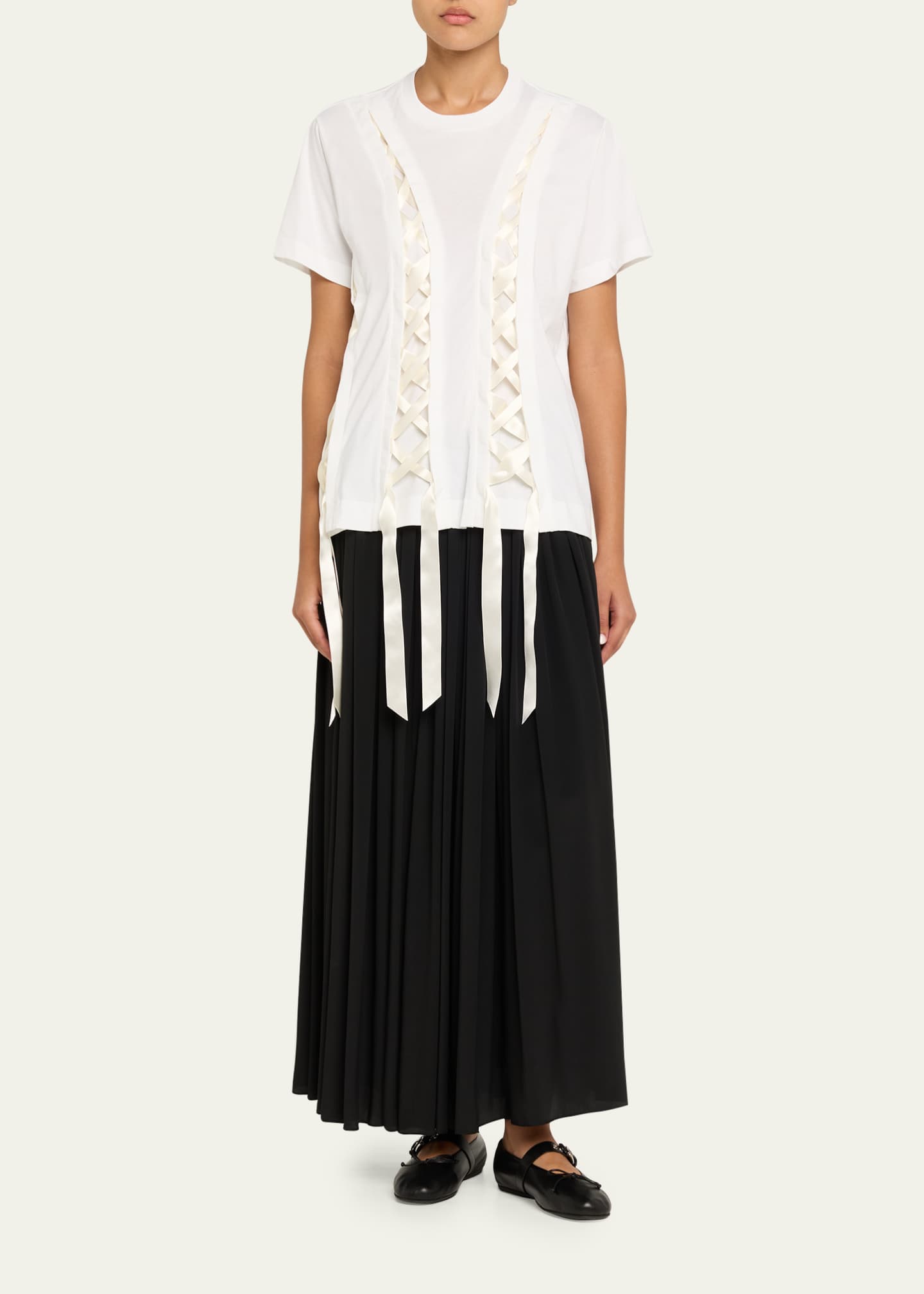 Unraveling Ribbon Cotton Jersey T-Shirt