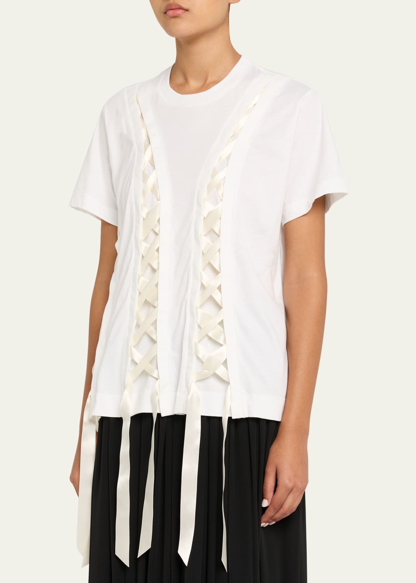 Unraveling Ribbon Cotton Jersey T-Shirt