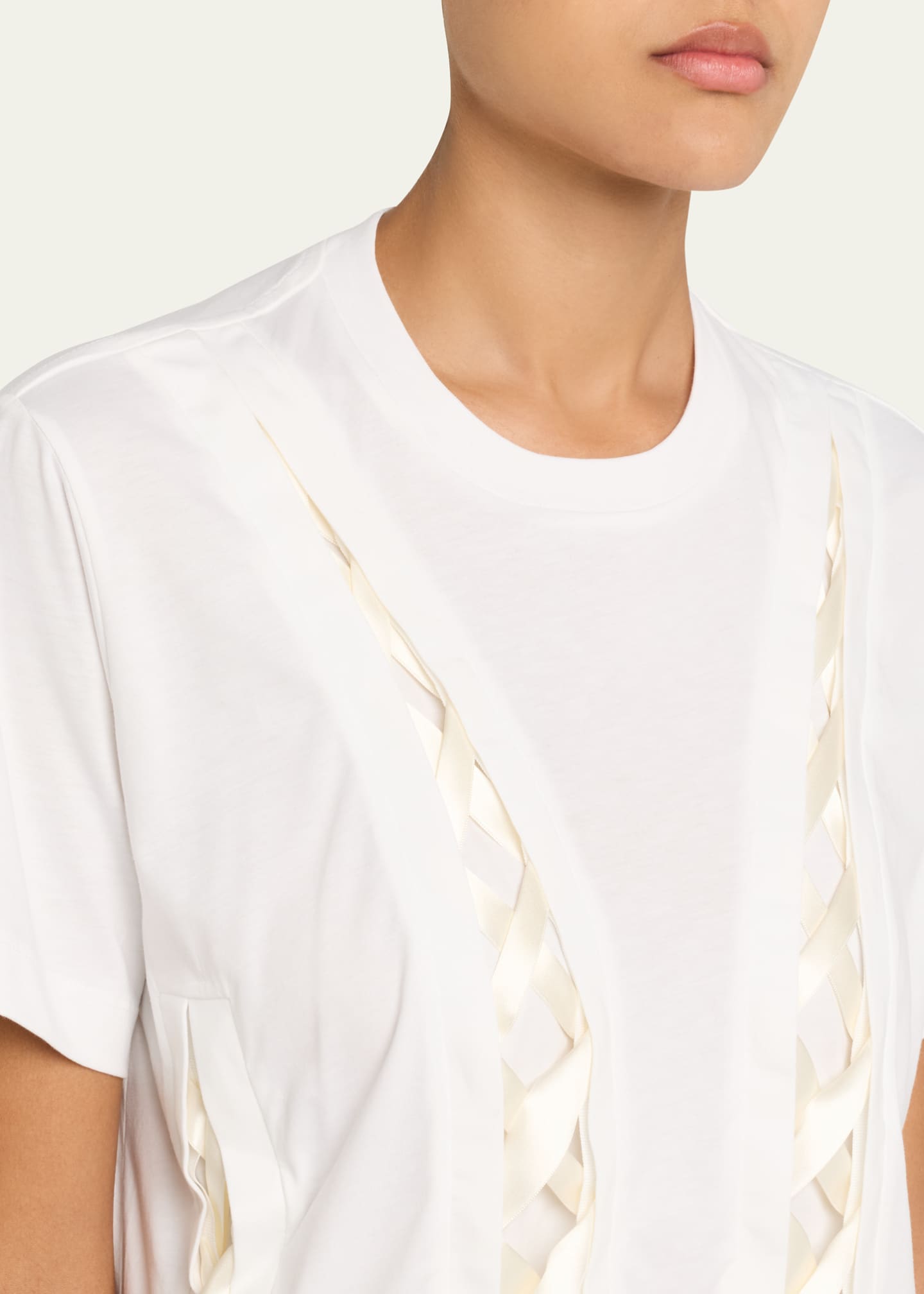 Unraveling Ribbon Cotton Jersey T-Shirt