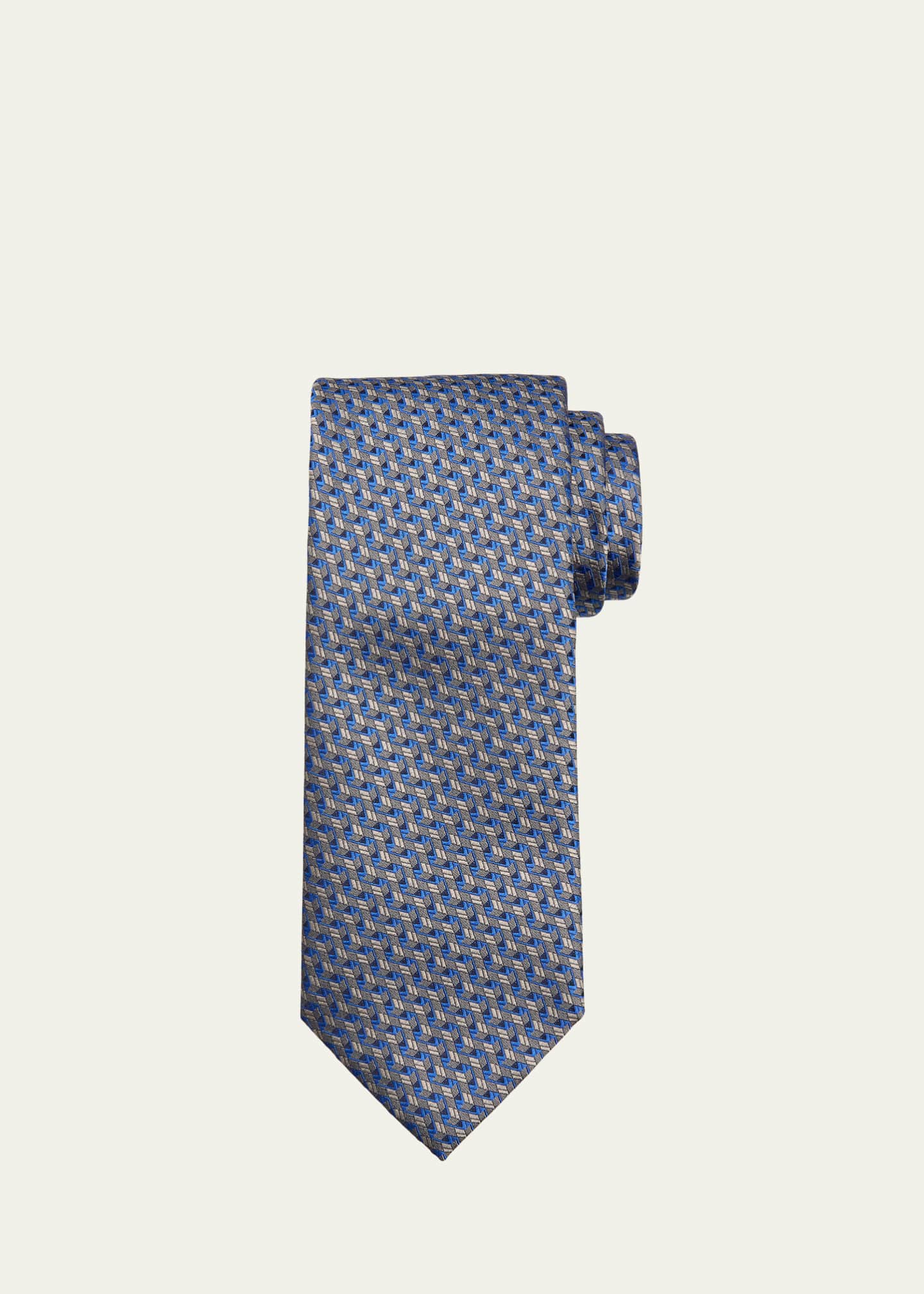 Brioni Men's Illusion Box Silk and Cotton Tie
