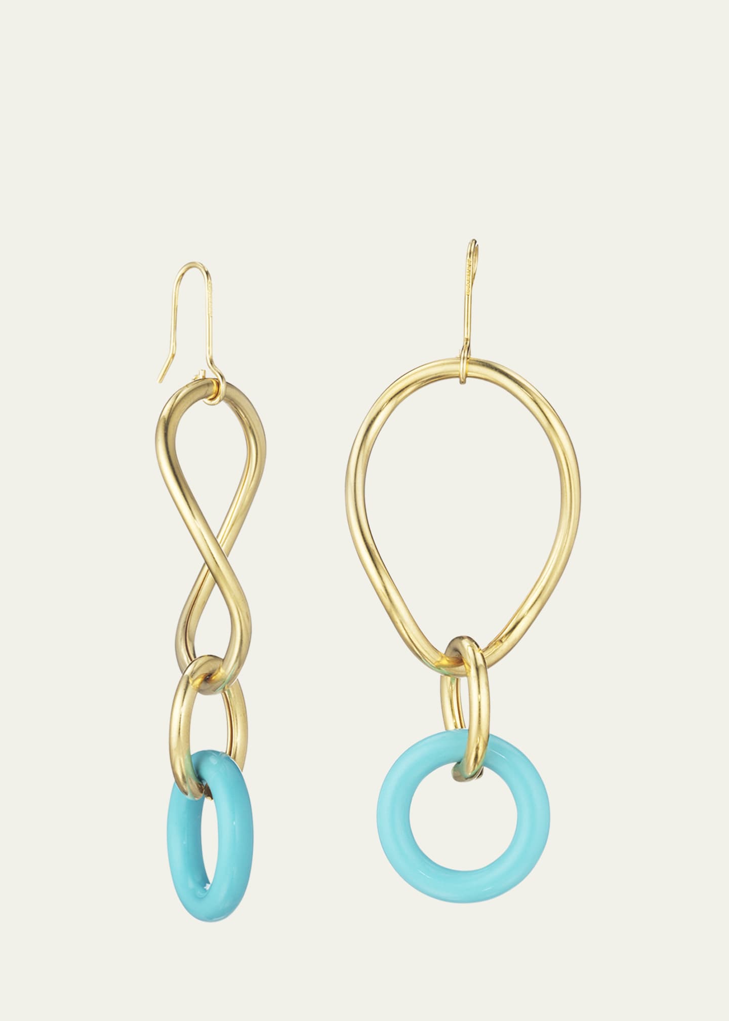 FARAONE MENNELLA by R.F.M.A.S. 18K Yellow Gold Small Turquoise Stella Drop Earrings