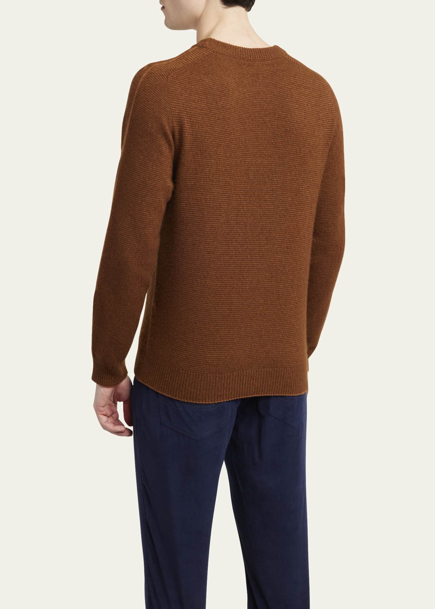 Brioni Men's Cashmere and Silk Knit Crewneck Sweater Image 3 of 5