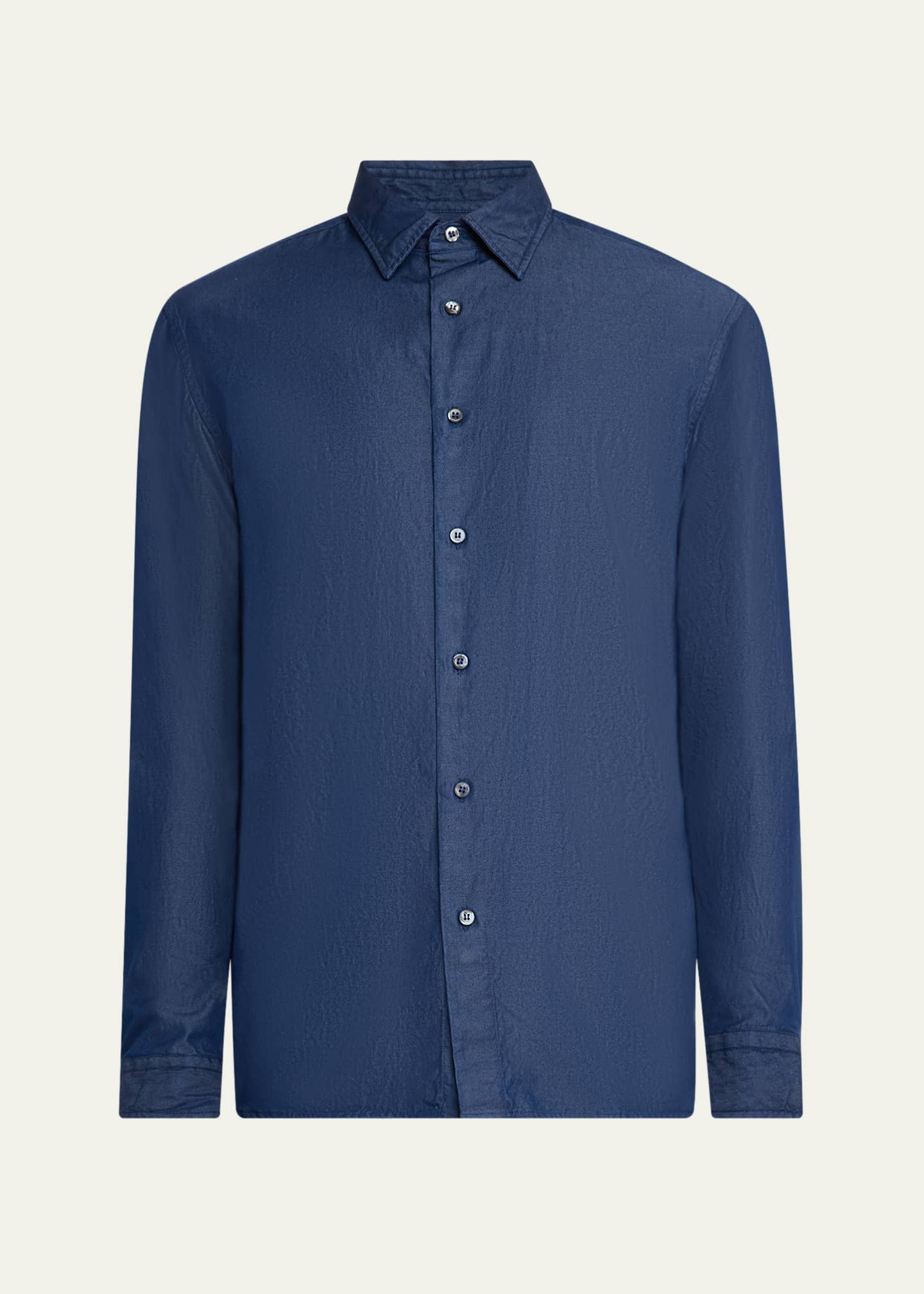 Brioni Men's Cotton Denim Casual Button-Down Shirt Image 1 of 5