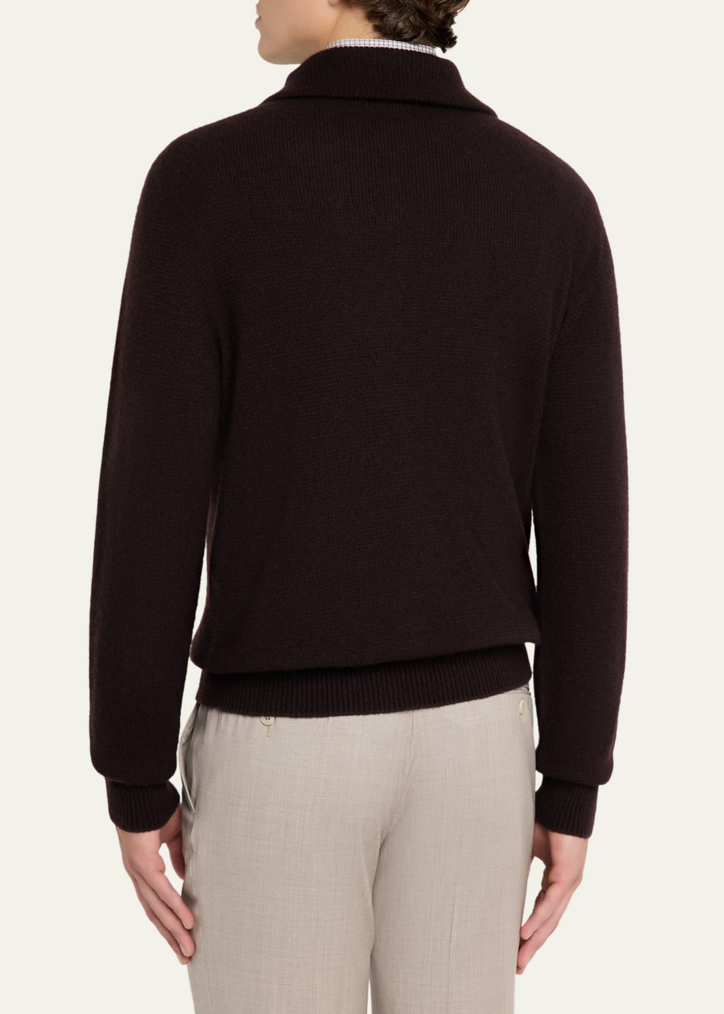 カーディガン Brioni FW25 Brioni Cashmere Zip Blouson (UMIF0L O2K06 2200) Brioni Men's Cashmere and Silk Knit Half-Zip Sweater
