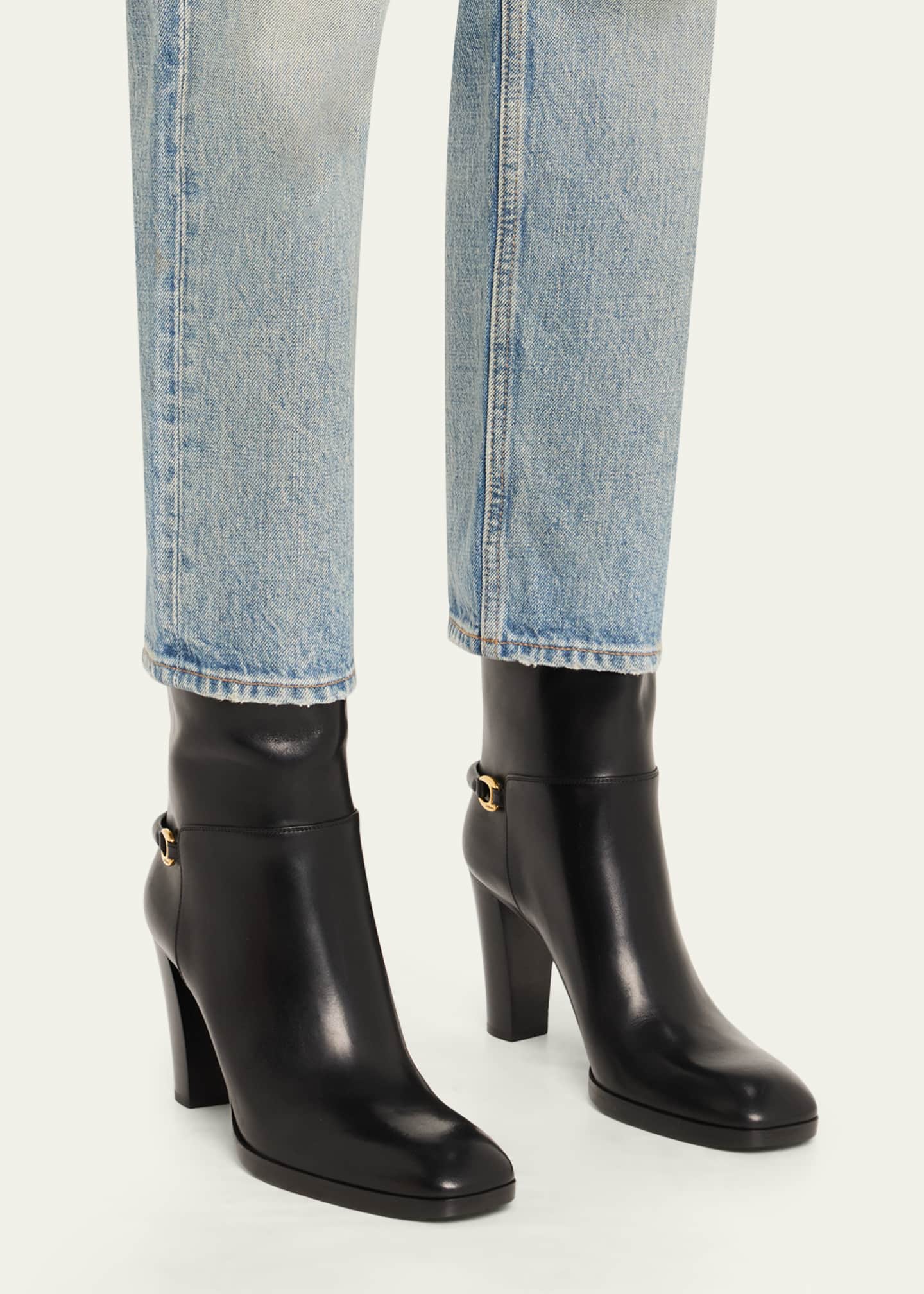 Saint Laurent Sulpice Smooth Leather Booties - Bergdorf Goodman