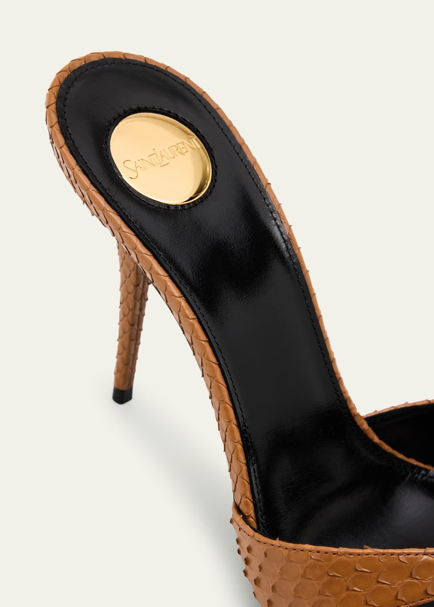 Saint Laurent Kirat Snake Mule Sandals Image 5 of 6
