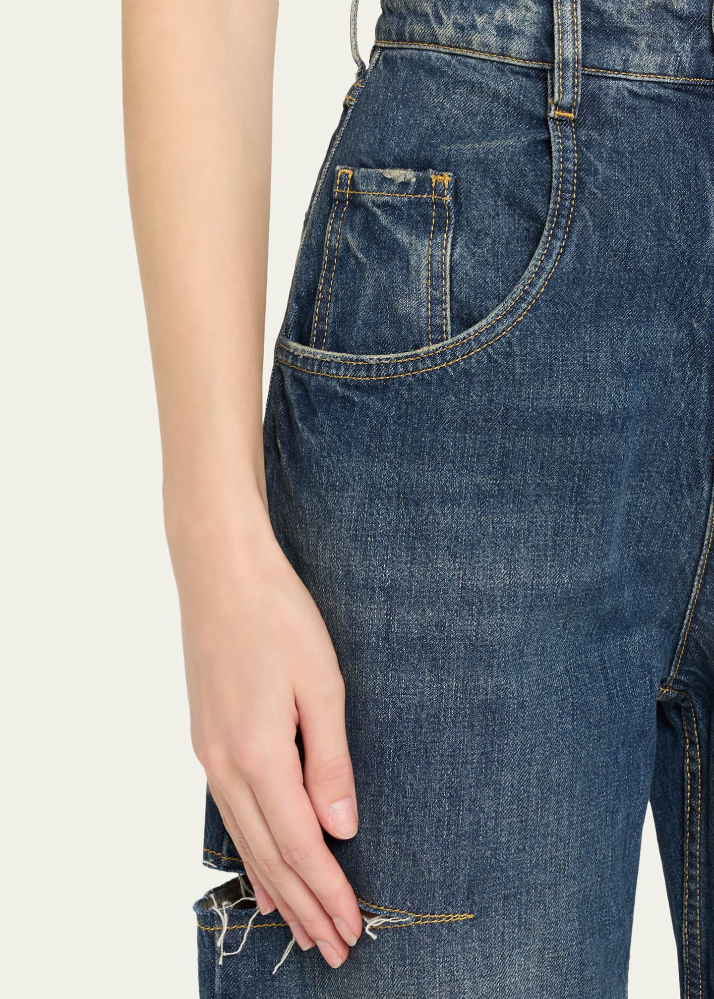 Maison Margiela Slash Slit Barrel-Leg Jeans - Bergdorf Goodman