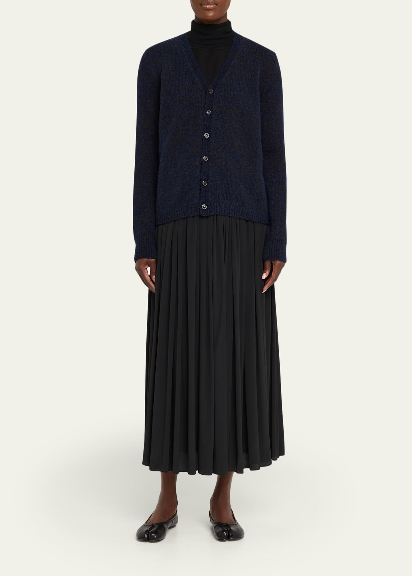 Maison Margiela Two-Toned Knit V-Neck Cardigan - Bergdorf Goodman