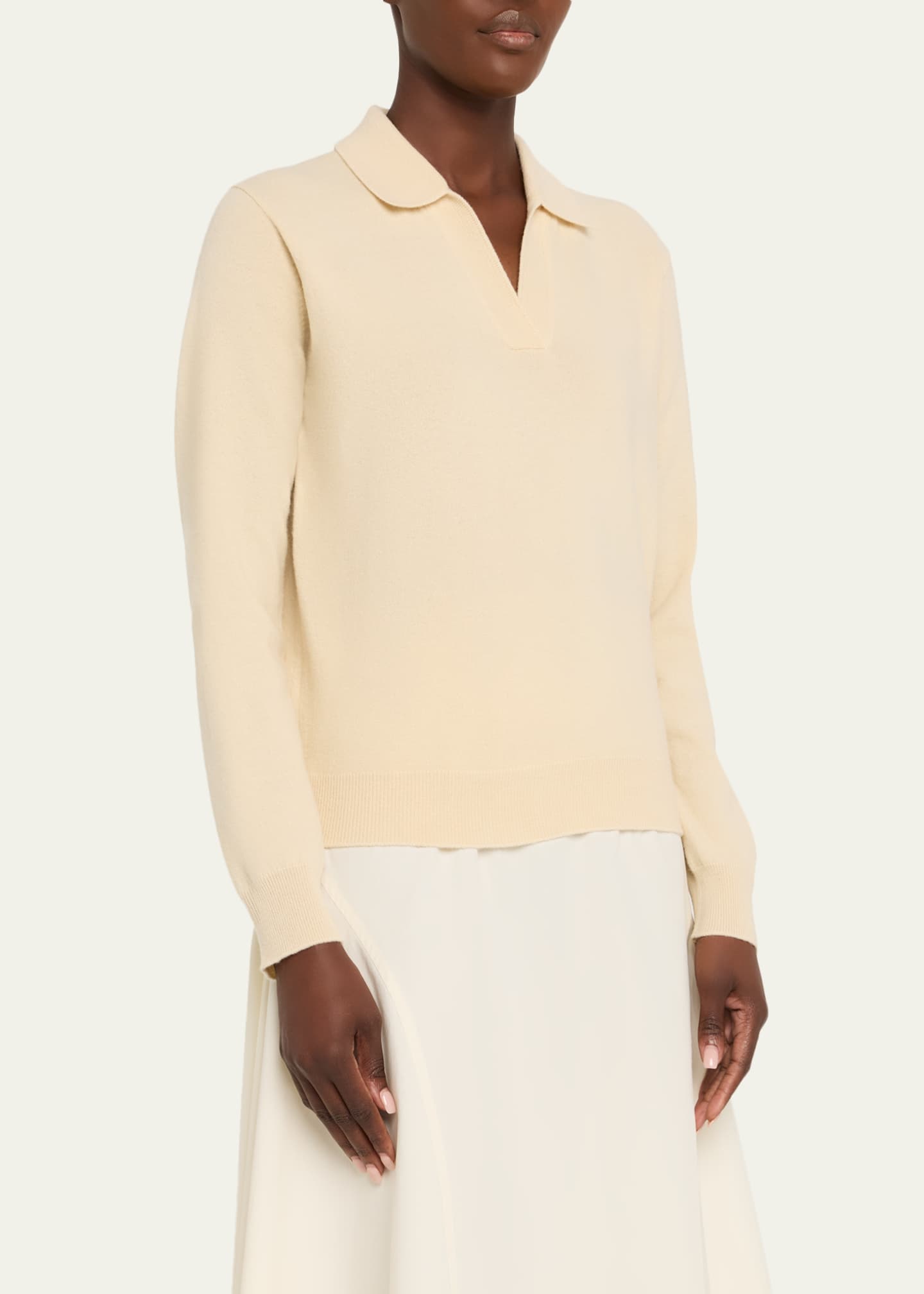 Maison Margiela V-Neck Wool Polo Sweater Image 4 of 5
