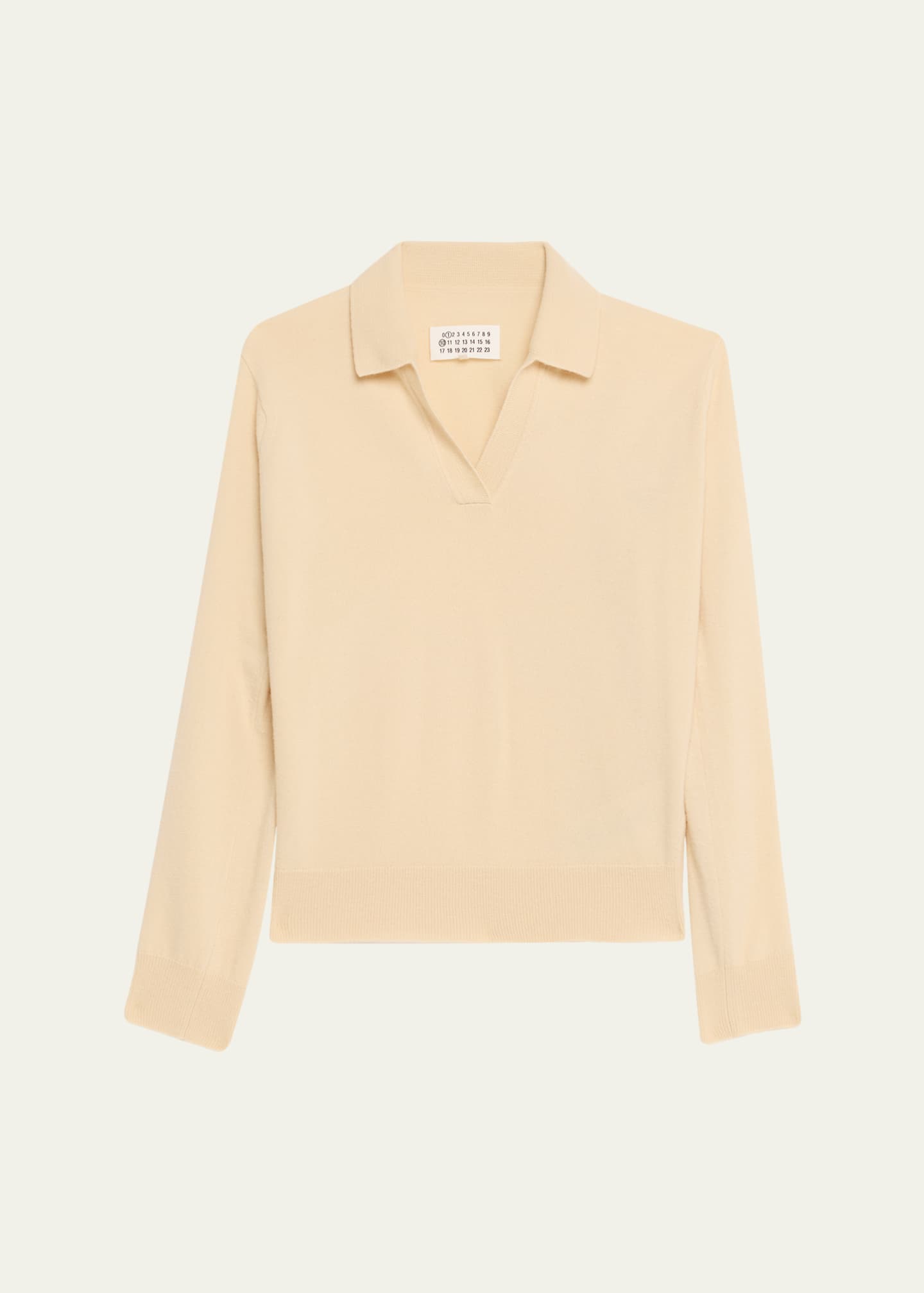 Maison Margiela V-Neck Wool Polo Sweater Image 1 of 5