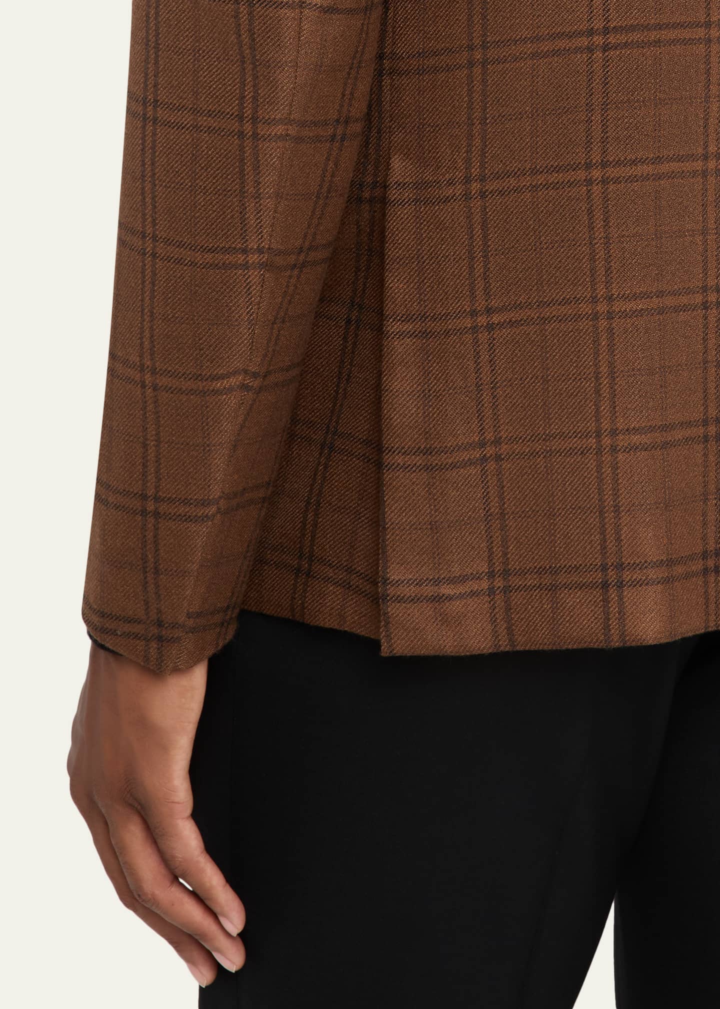 ZEGNA Men's Cashmere and Silk Plaid Single-Breasted Sport Coat Image 8 of 8