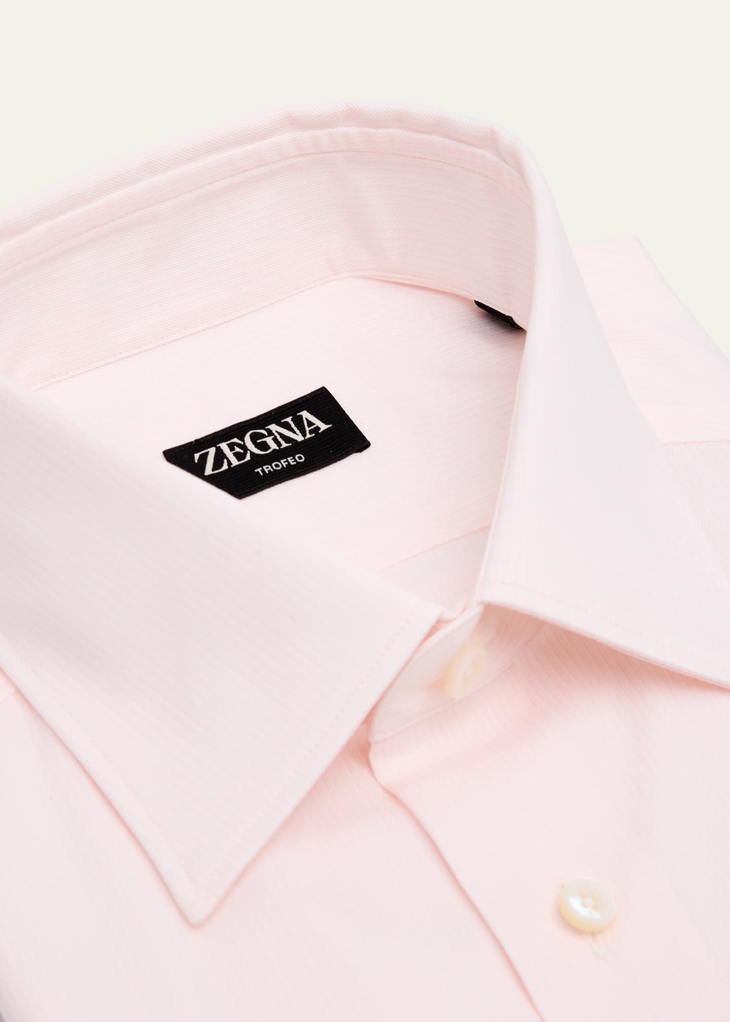 ZEGNA Men's Trofeo Cotton Tonal Stripe Dress Shirt Image 2 of 2