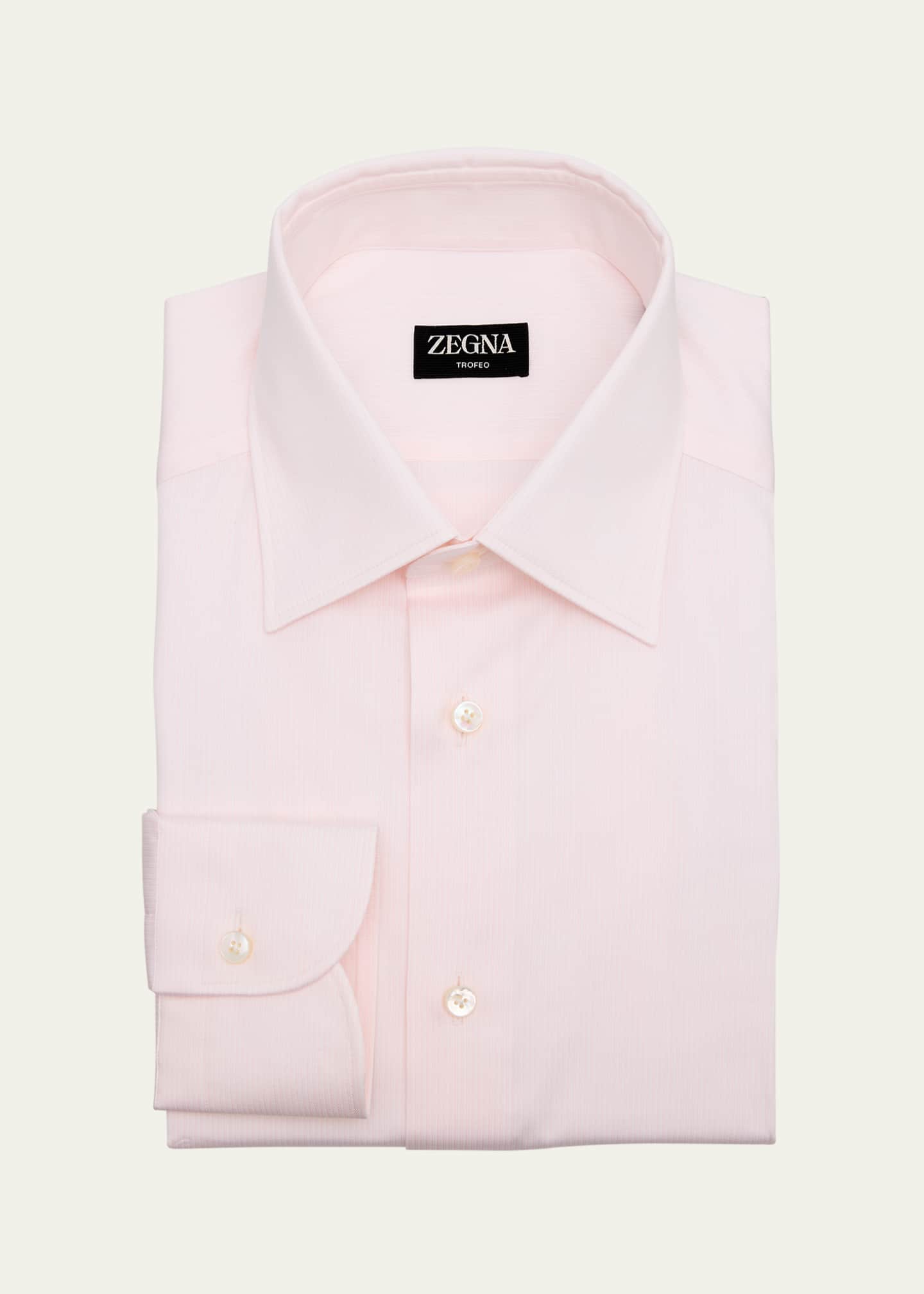 ZEGNA Men's Trofeo Cotton Tonal Stripe Dress Shirt Image 1 of 2