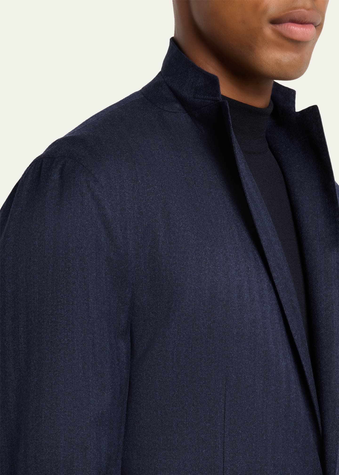 Boglioli Men's Wool and Silk Herringbone Notch-Lapel Sport Coat Image 7 of 8