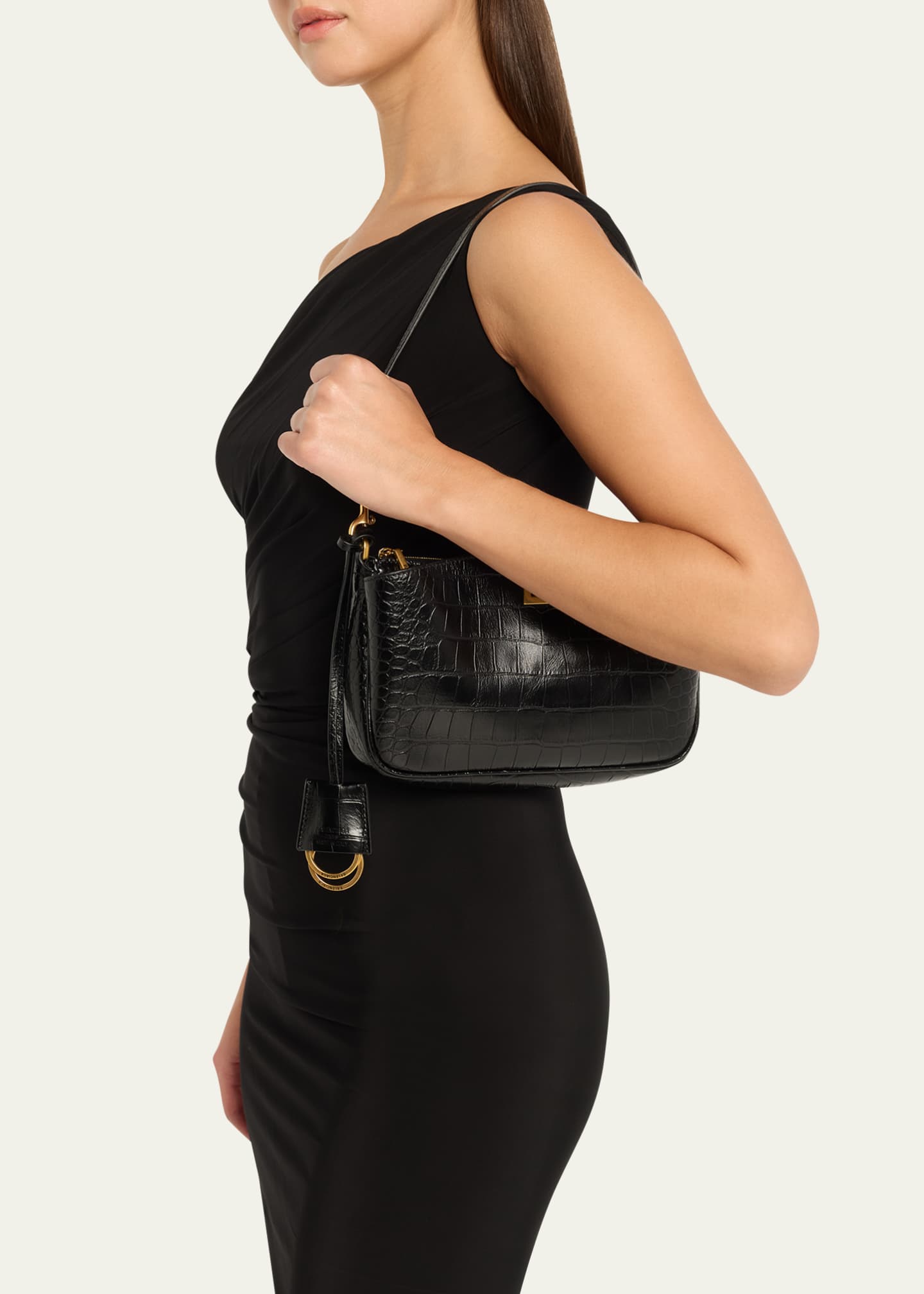 Balenciaga Rodeo Croc-Embossed Leather Pochette - Bergdorf