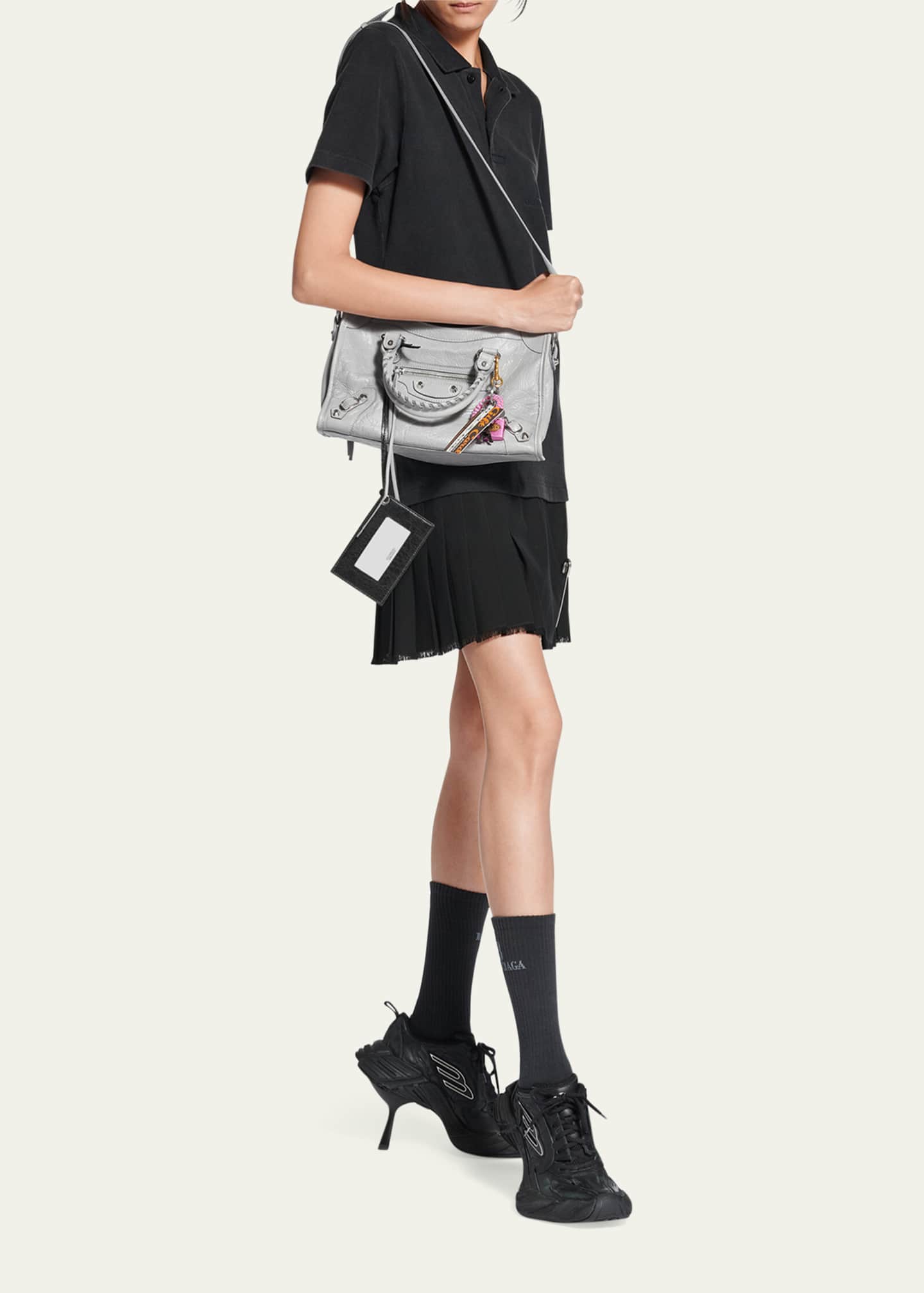 Balenciaga Le City Small Arena Leather Crossbody Bag