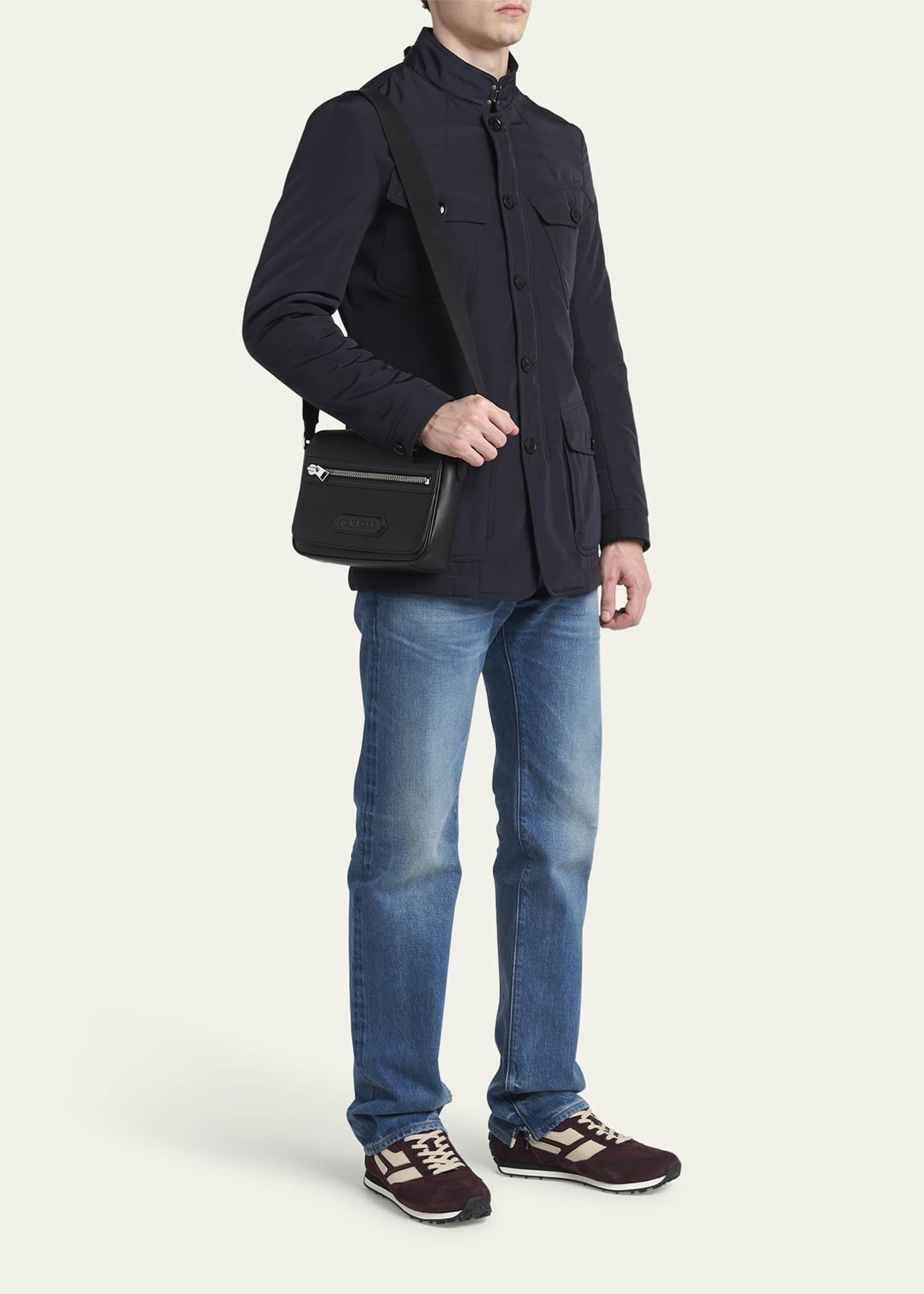 TOM FORD Men's Soft Grain Leather Flap Messenger Bag Image 5 of 6