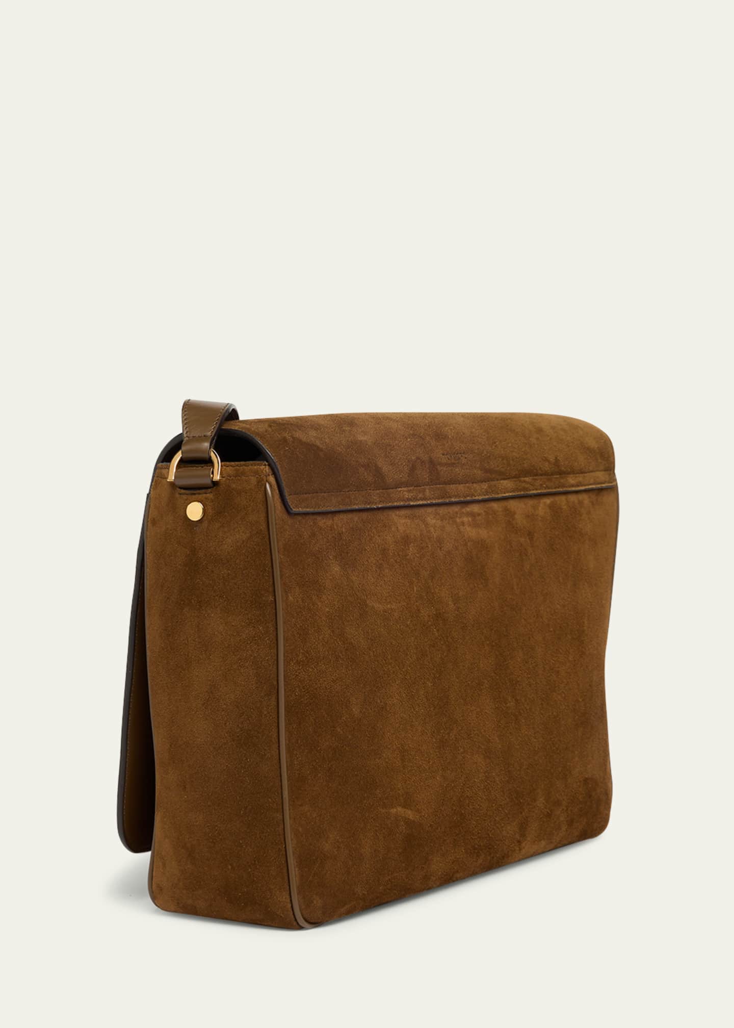 TOM FORD Men's Buckley Suede Large Flap Messenger Bag Image 3 of 6