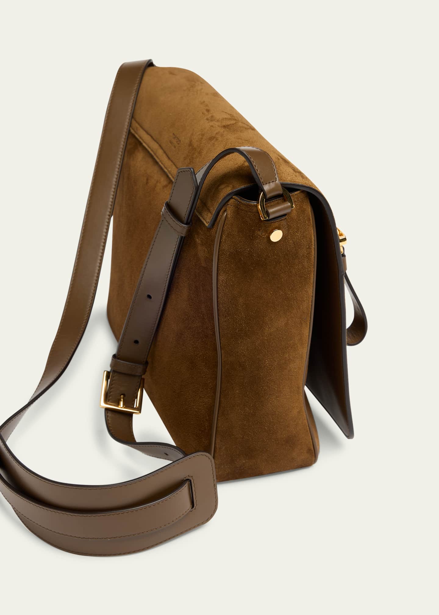TOM FORD Men's Buckley Suede Large Flap Messenger Bag Image 6 of 6