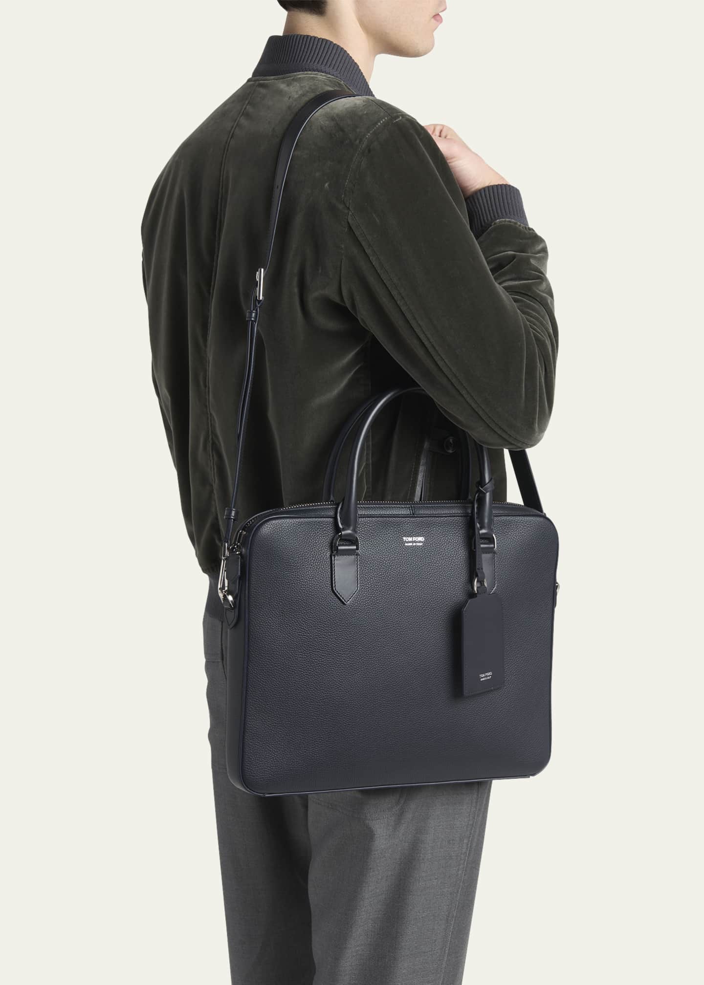 TOM FORD Men's Elliot Soft Grain Leather Briefcase Image 2 of 6