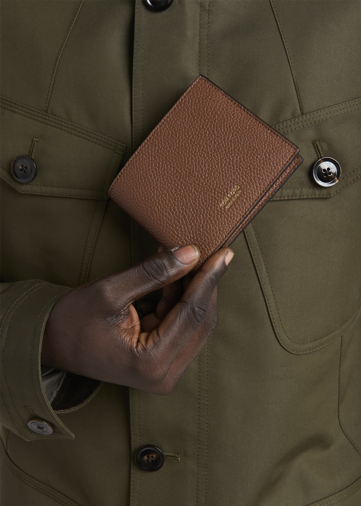 TOM FORD Men's Soft Grain Leather T-Line Bifold Wallet Image 2 of 4