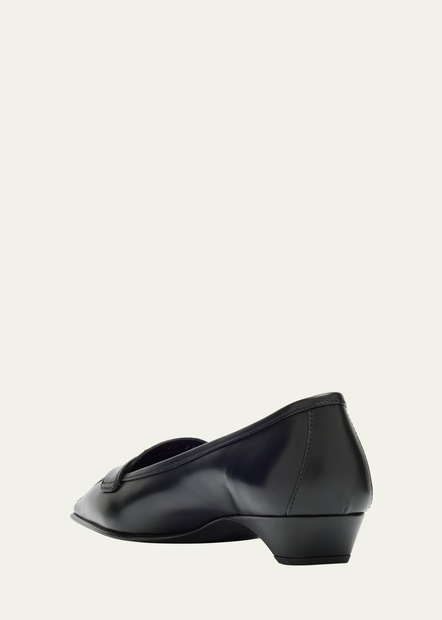 Prada Leather Triangle Logo Pointed-Toe Pumps Image 4 of 6