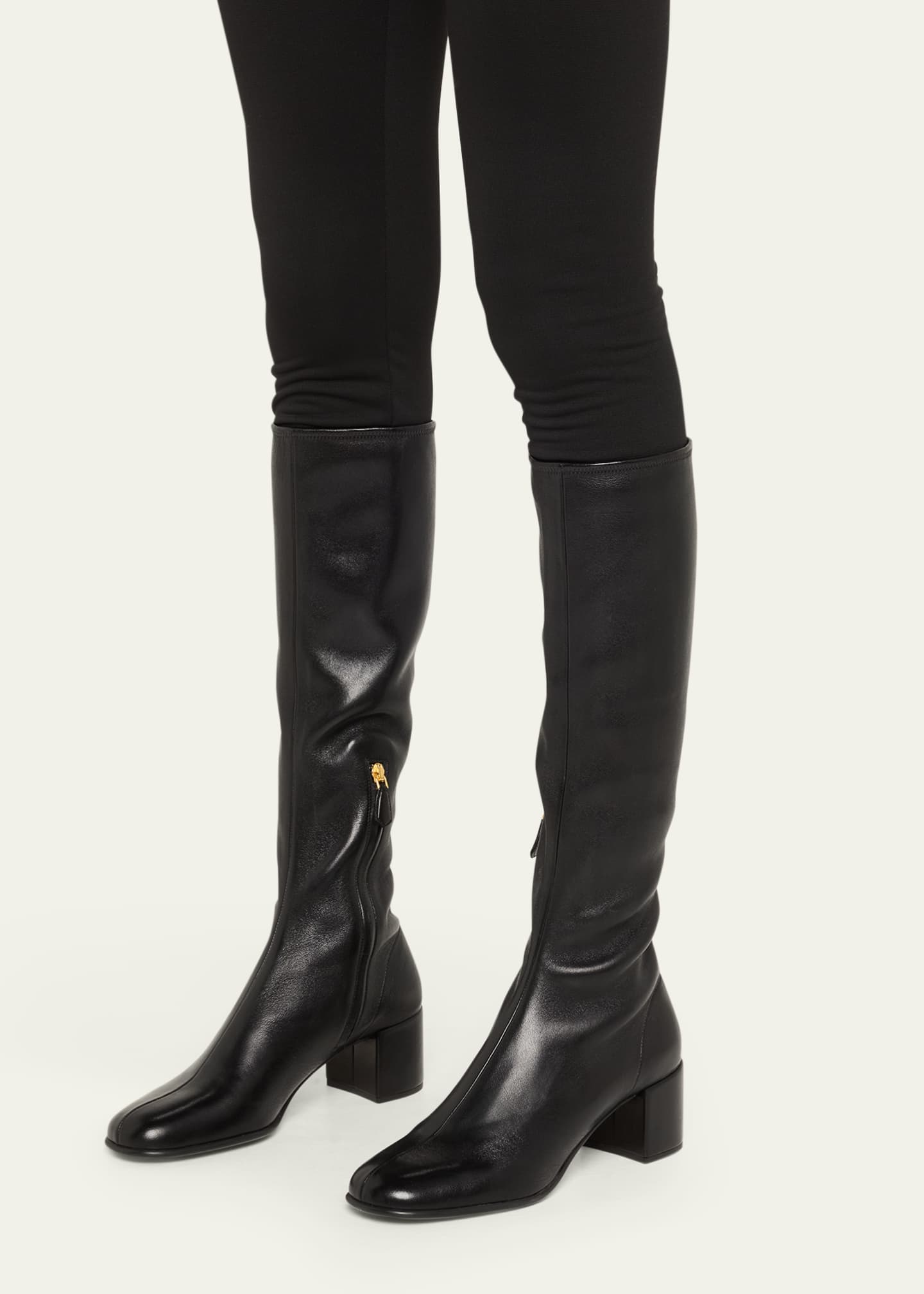 Prada Nappa Stretch Leather Knee-High Boots - Bergdorf Goodman