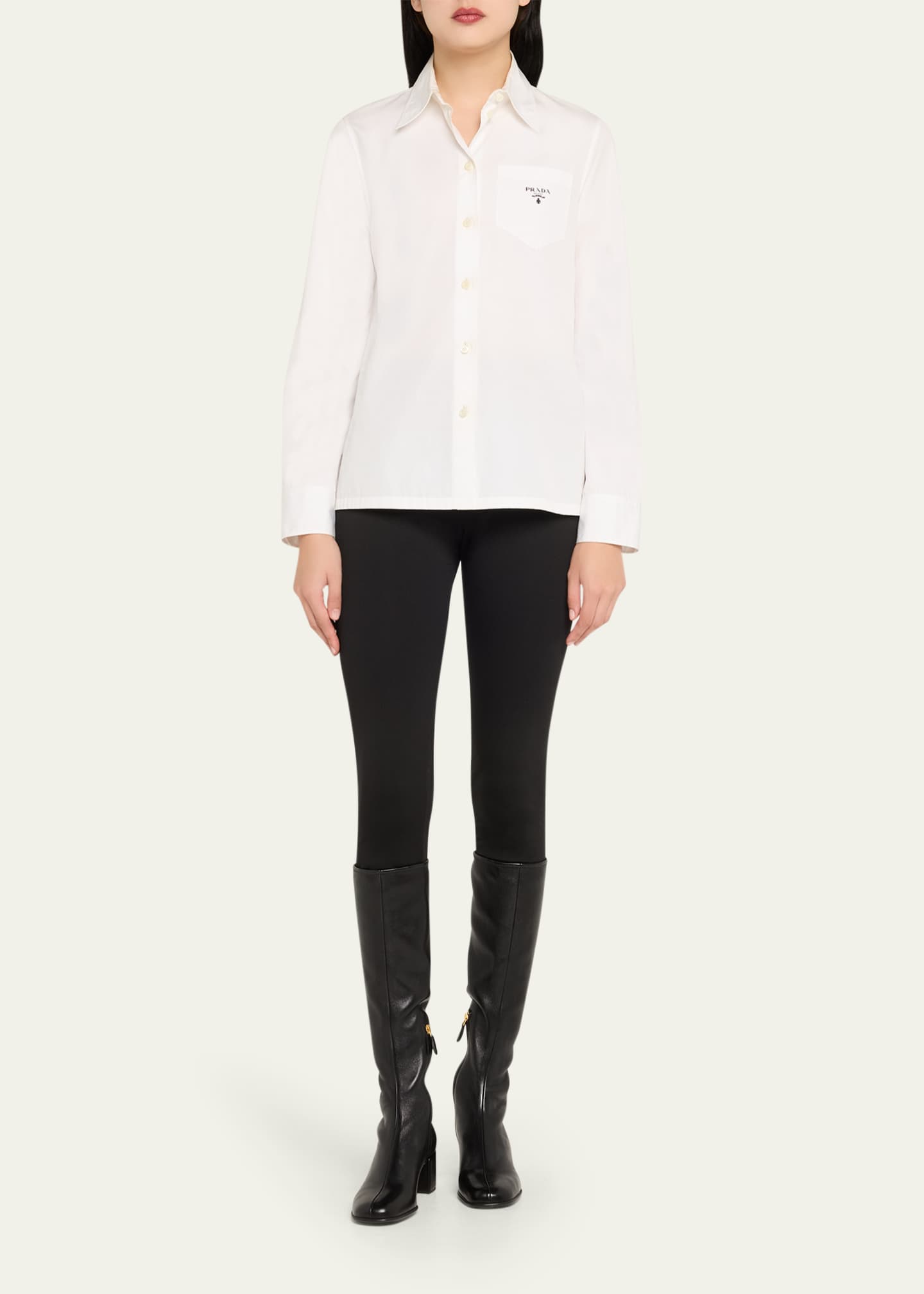 Prada Nappa Stretch Leather Knee-High Boots Image 3 of 6