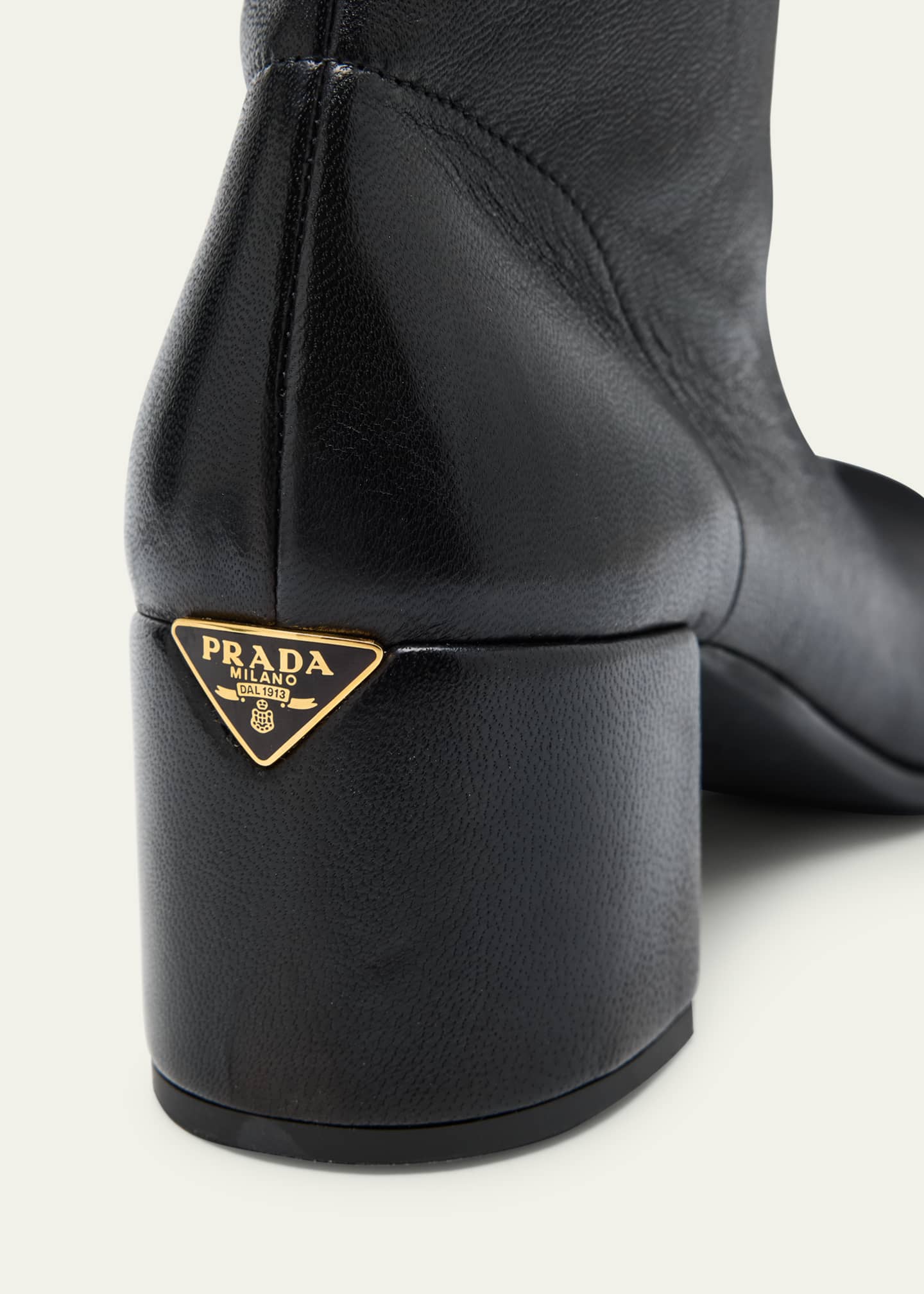[PRADA]★Leather Boots Long★Black NEW Prada Tall Shaft Knee High Riding Boots - Leather