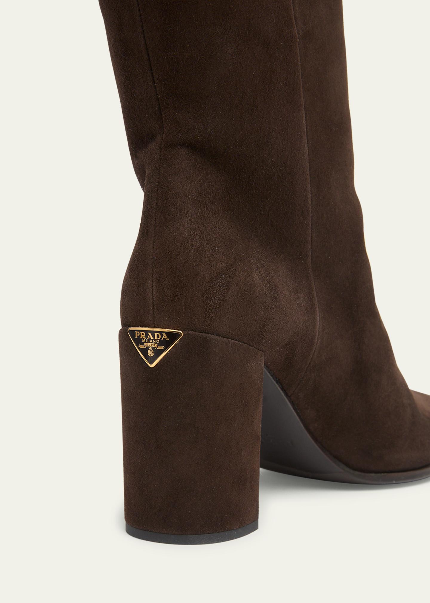 Prada Suede Knee-High Boots - Bergdorf Goodman